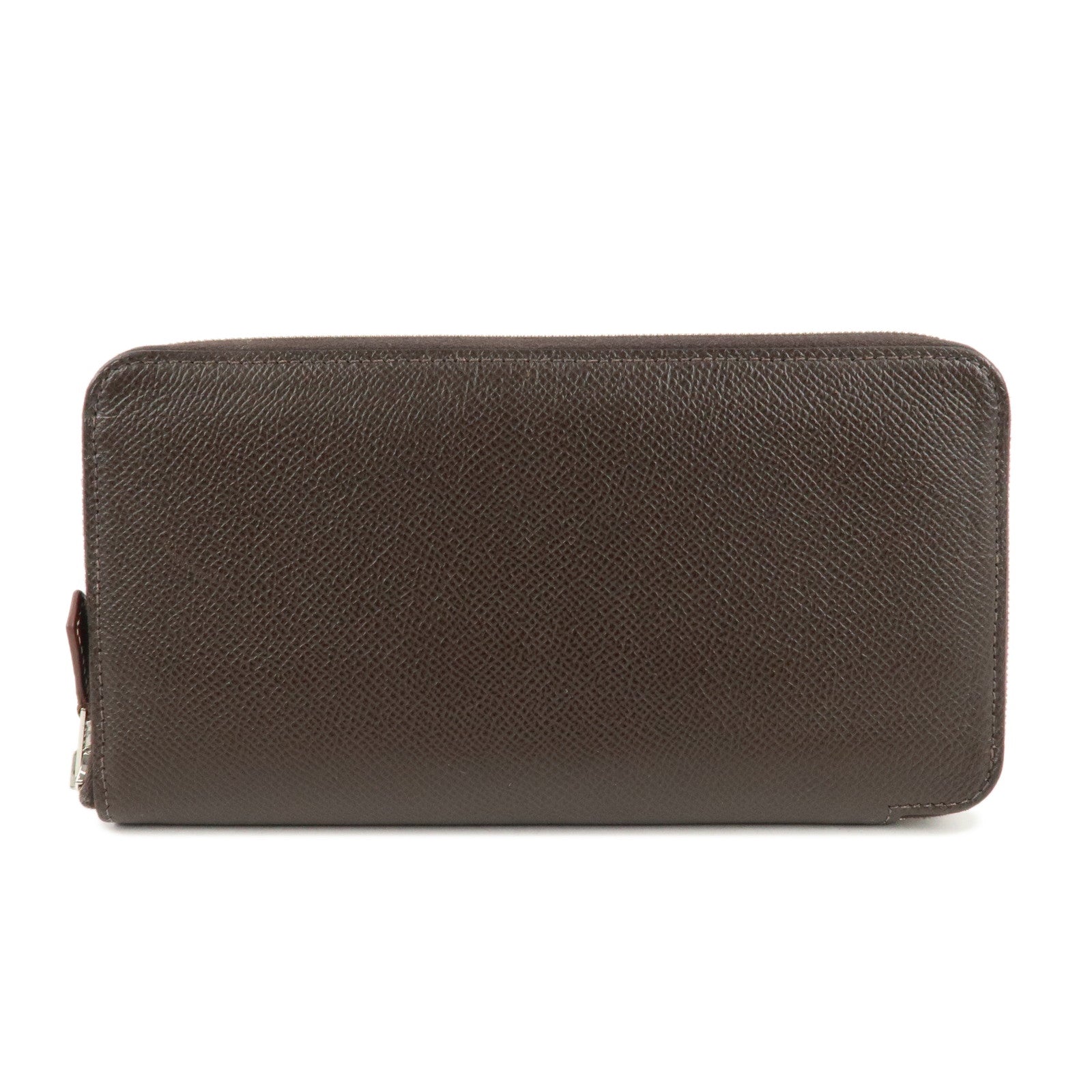 HERMES-Leather-AZAP-Long-Silk-In-Z-Stamped-Zip-Around-Wallet-Brown