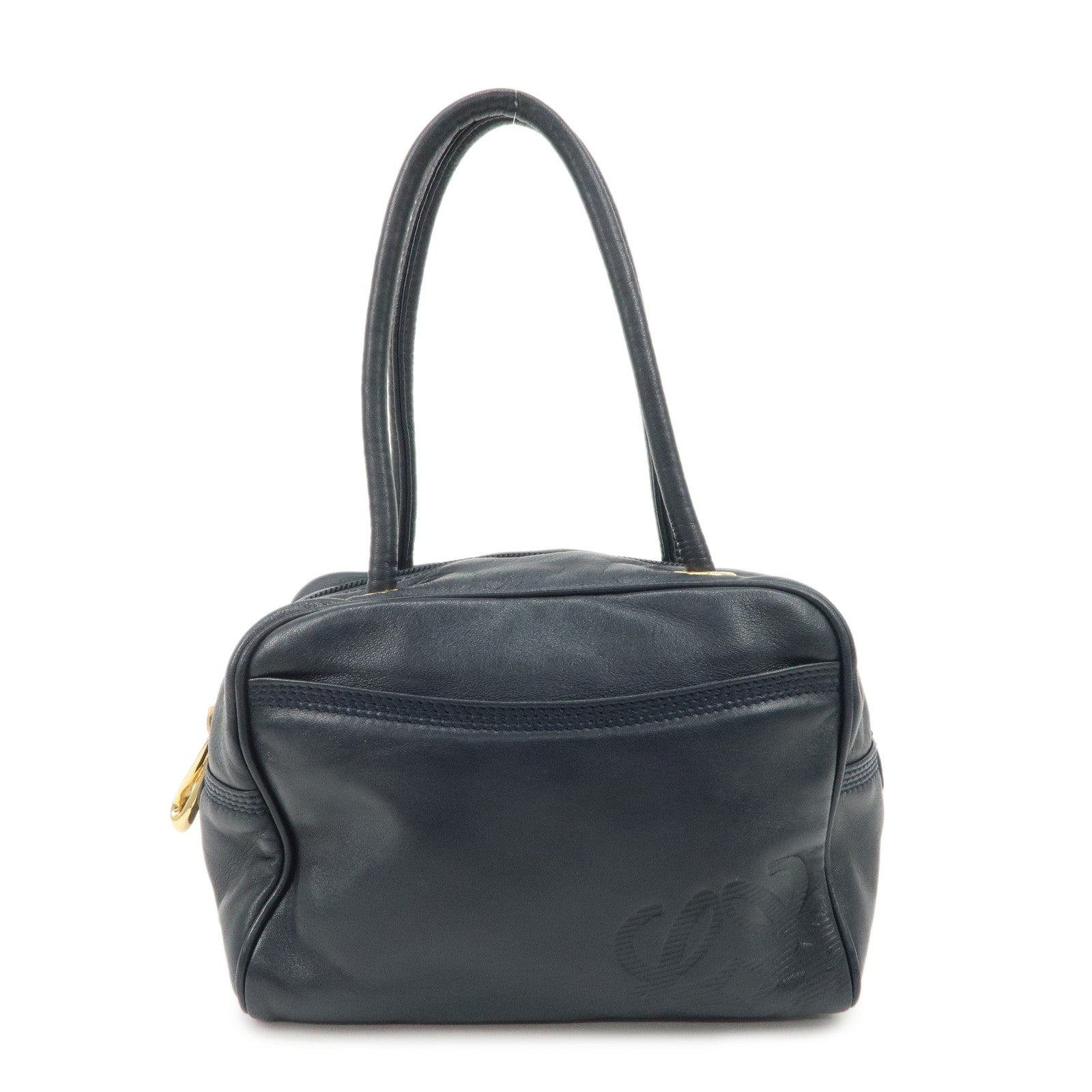 LOEWE-Anagram-Leather-Mini-Hand-Bag-Navy