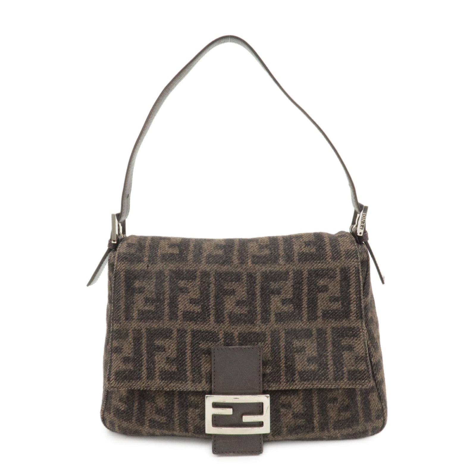 FENDI-Mamma-Baguette-Zucca-Wool-Leather-Shoulder-Bag-26325