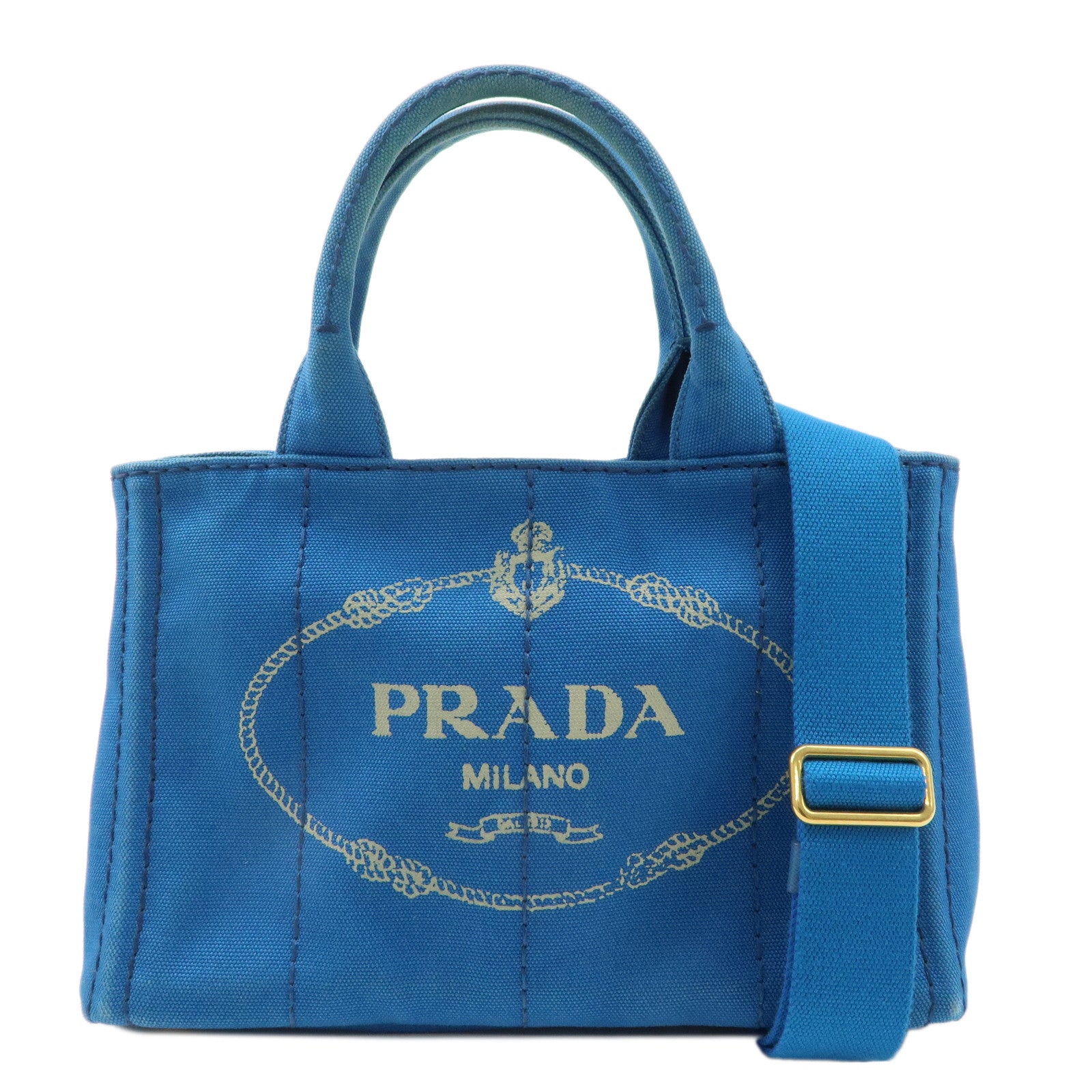 PRADA-Canapa-Mini-Canvas-2Way-Bag-Tote-Bag-Blue-1BG439