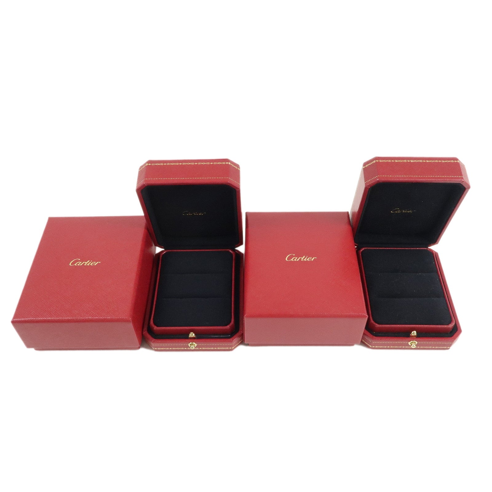 Cartier-Set-of-2-Pair-Ring-Box-Display-Box-Jewelry-Box-Red