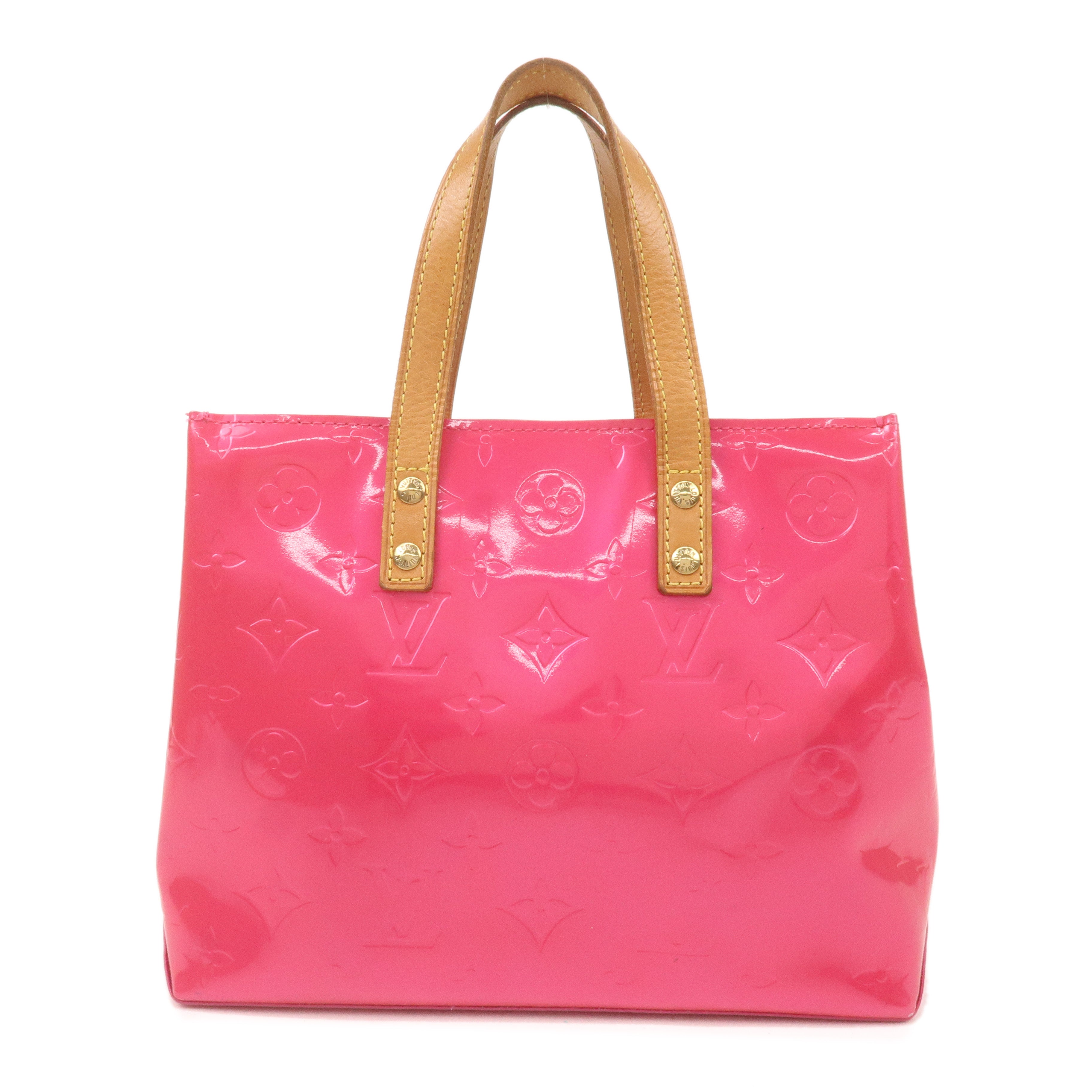 Louis Vuitton Monogram Vernis Lead PM Hand Bag Fuchsia Pink M91221