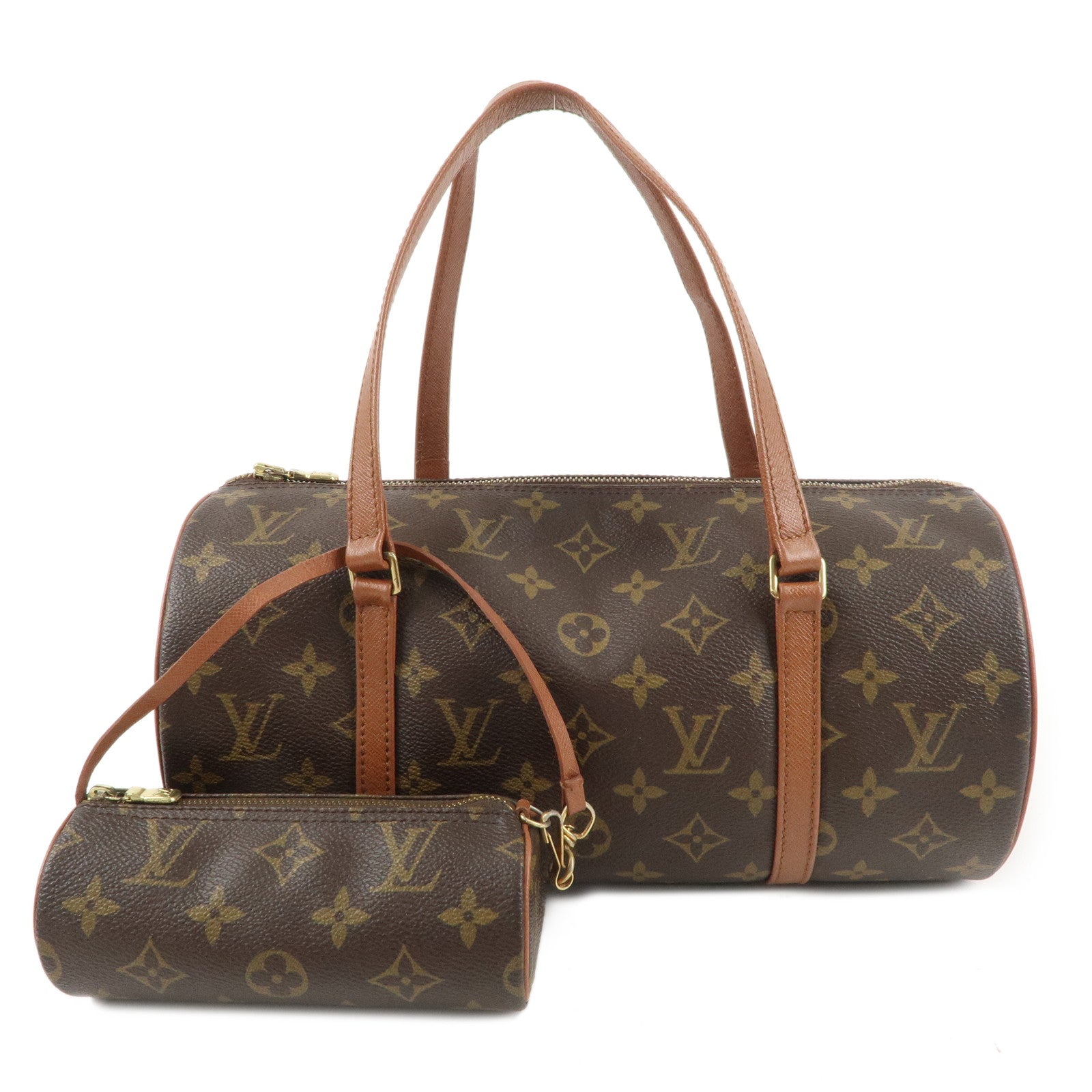 Louis Vuitton Monogram Papillon 30 Hand Bag 
Pouch Brown M51365