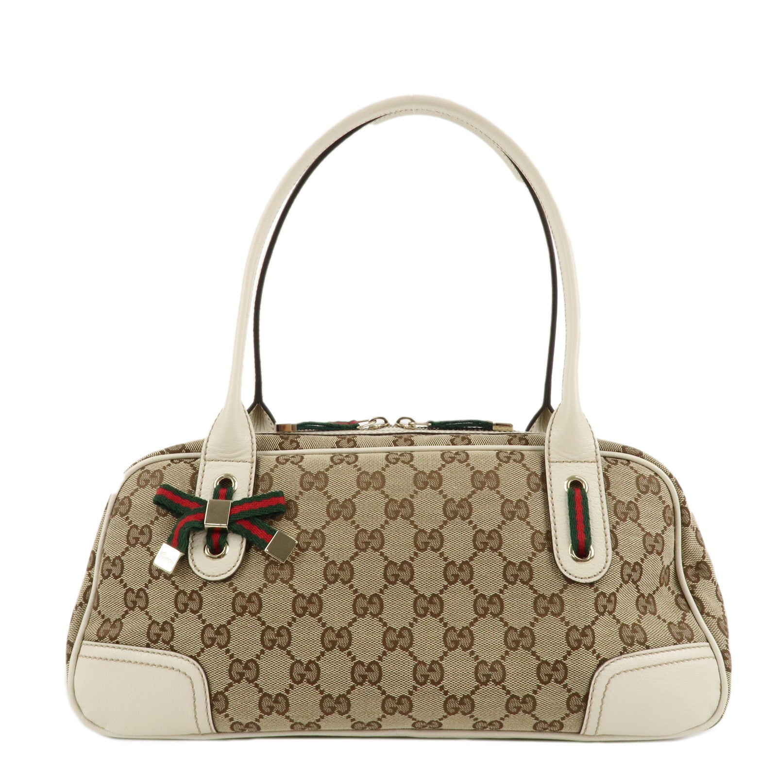 GUCCI-Princy-Sherry-GG-Canvas-Leather-Mini-Boston-Bag-Beige-161720