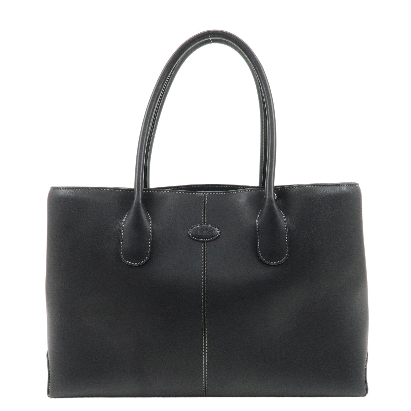 TOD
S-Leather-Tote-Bag-Shoulder-Bag-Hand-Bag-Black