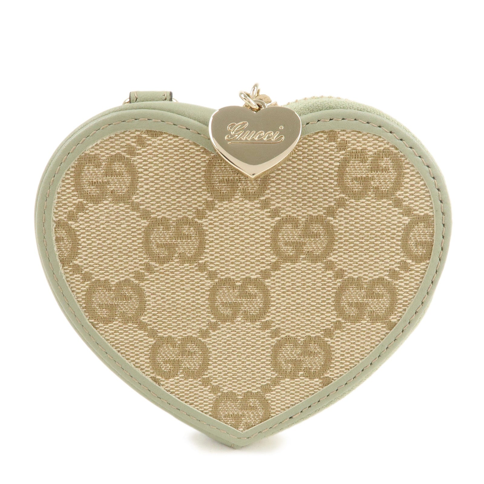 GUCCI-GG-Canvas-Leather-Heart-Coin-Case-Wallet-Light-Green-152615