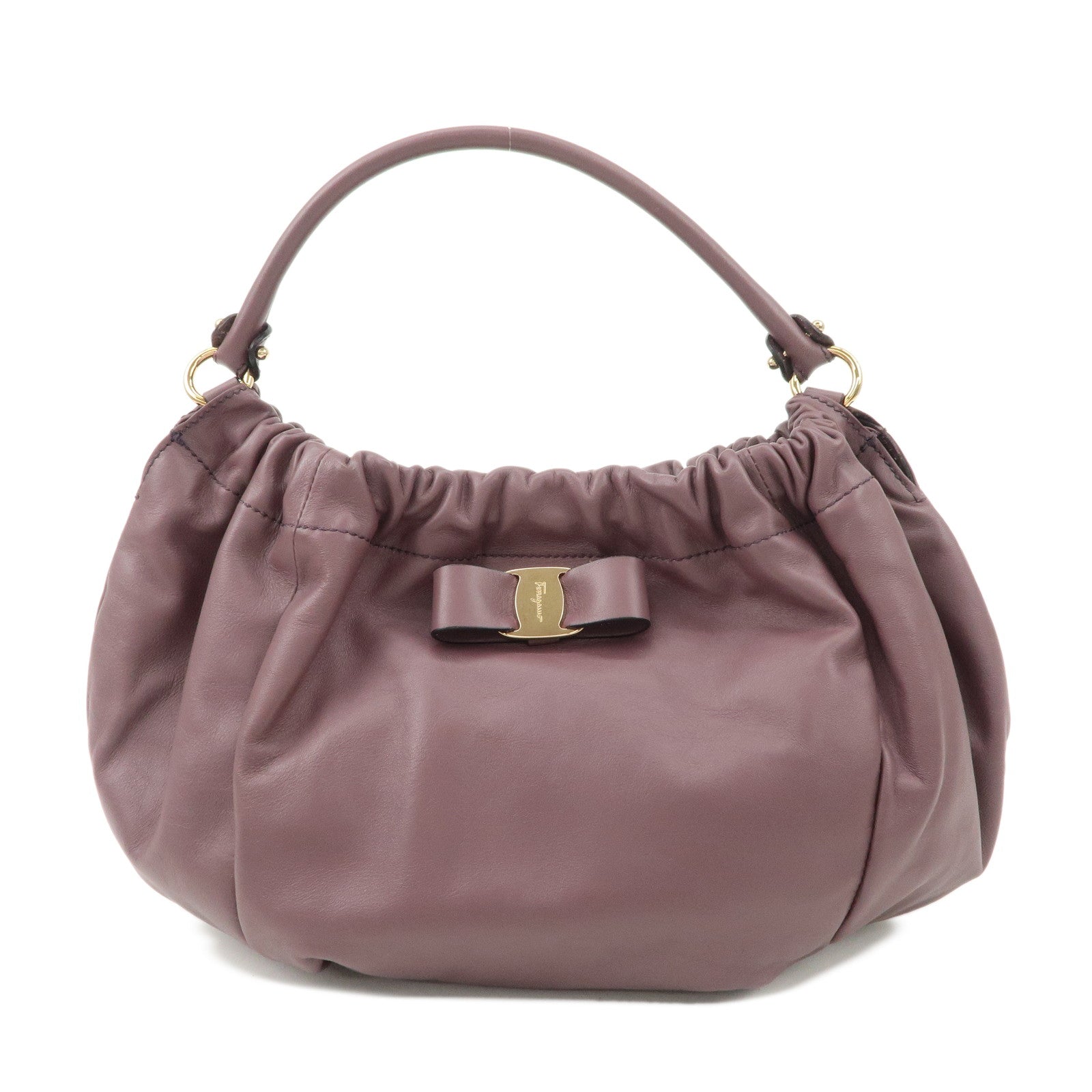 Ferragamo-Vara-Ribbon-Leather-Hand-Bag-Purple-AB-21-C786