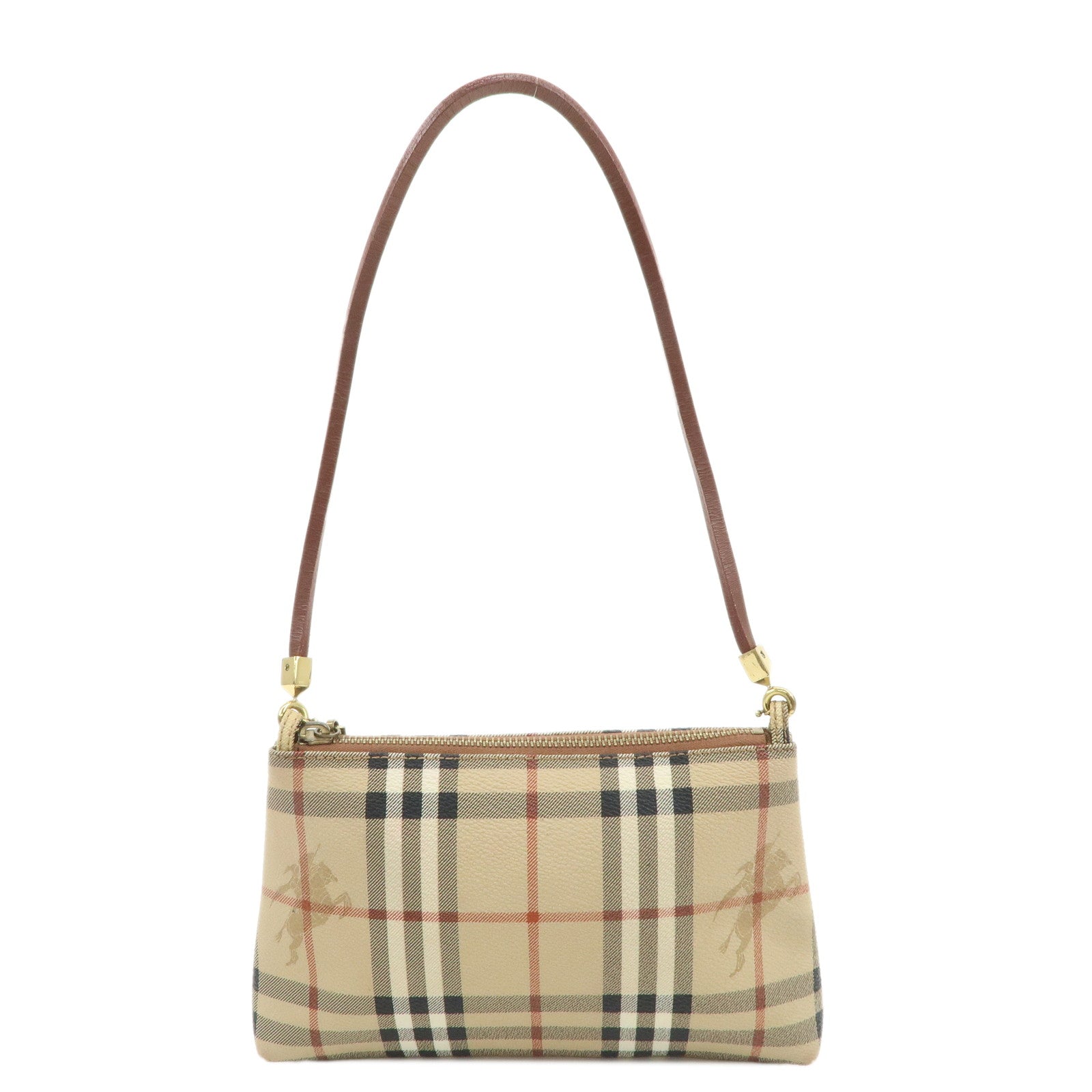 BURBERRY-Leather-Nova-Plaid-Shoulder-Bag-Beige-Brown