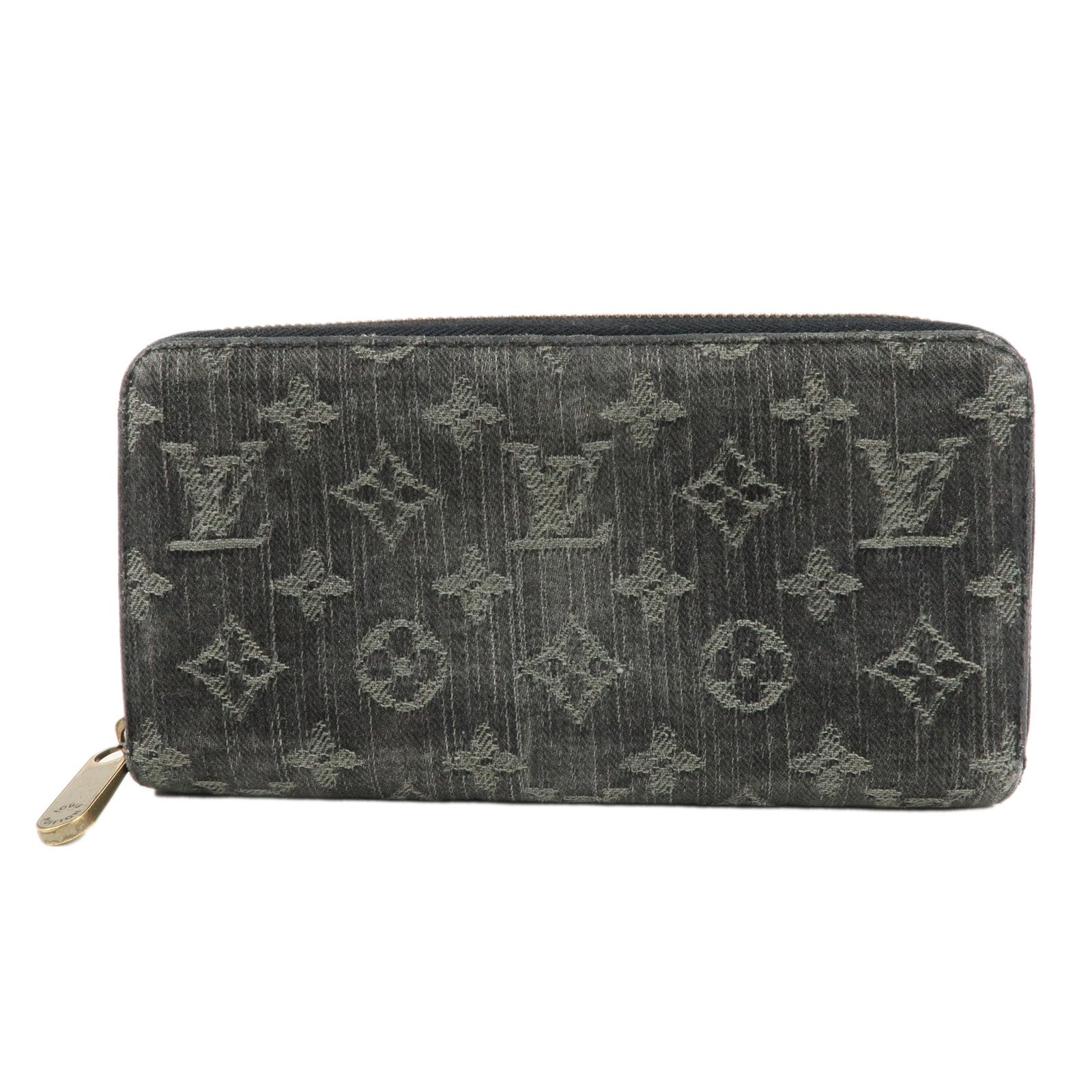 Louis Vuitton Monogram Denim Zippy Wallet Noir Black M95614