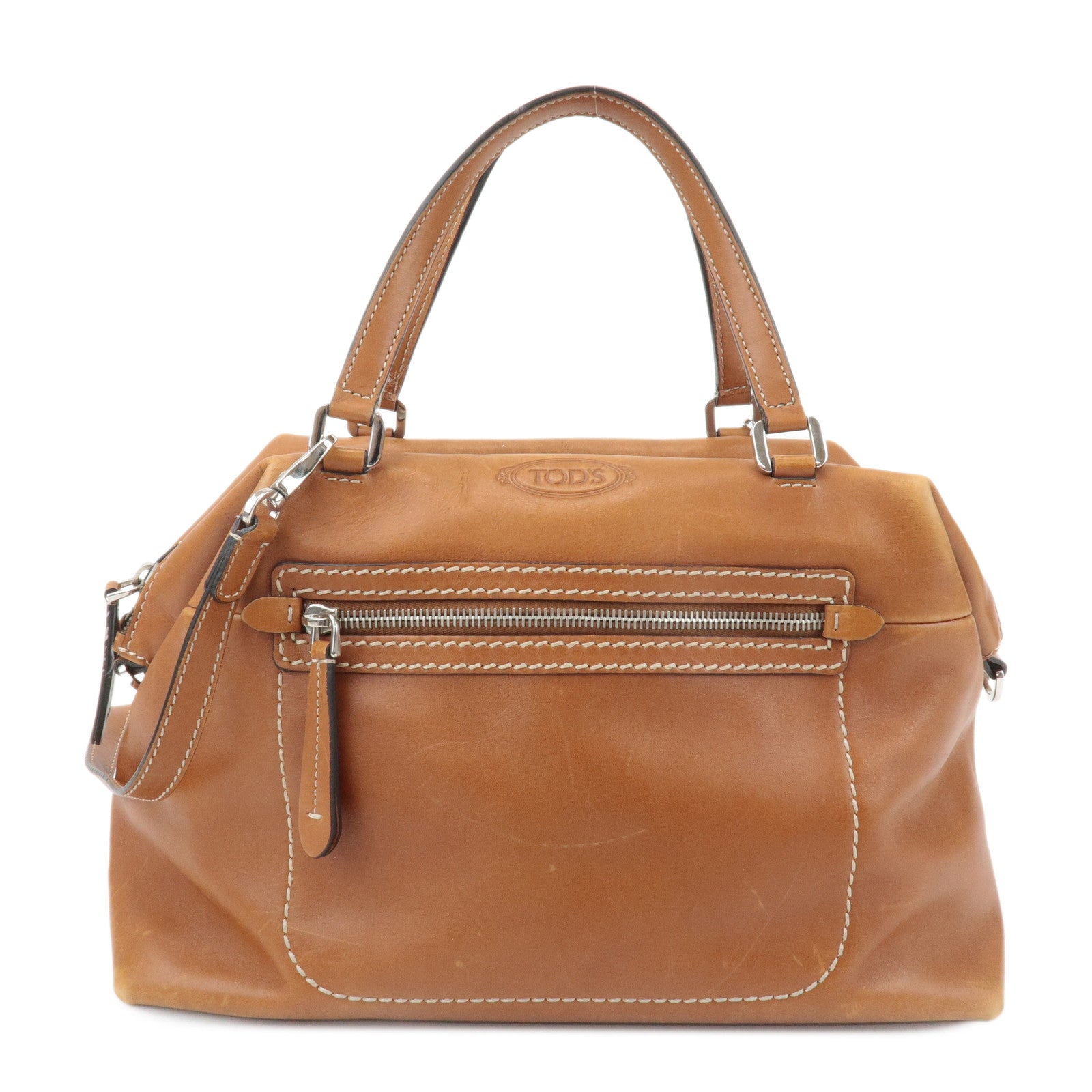 TOD
S-Leather-2Way-Bag-Hand-Bag-Brown