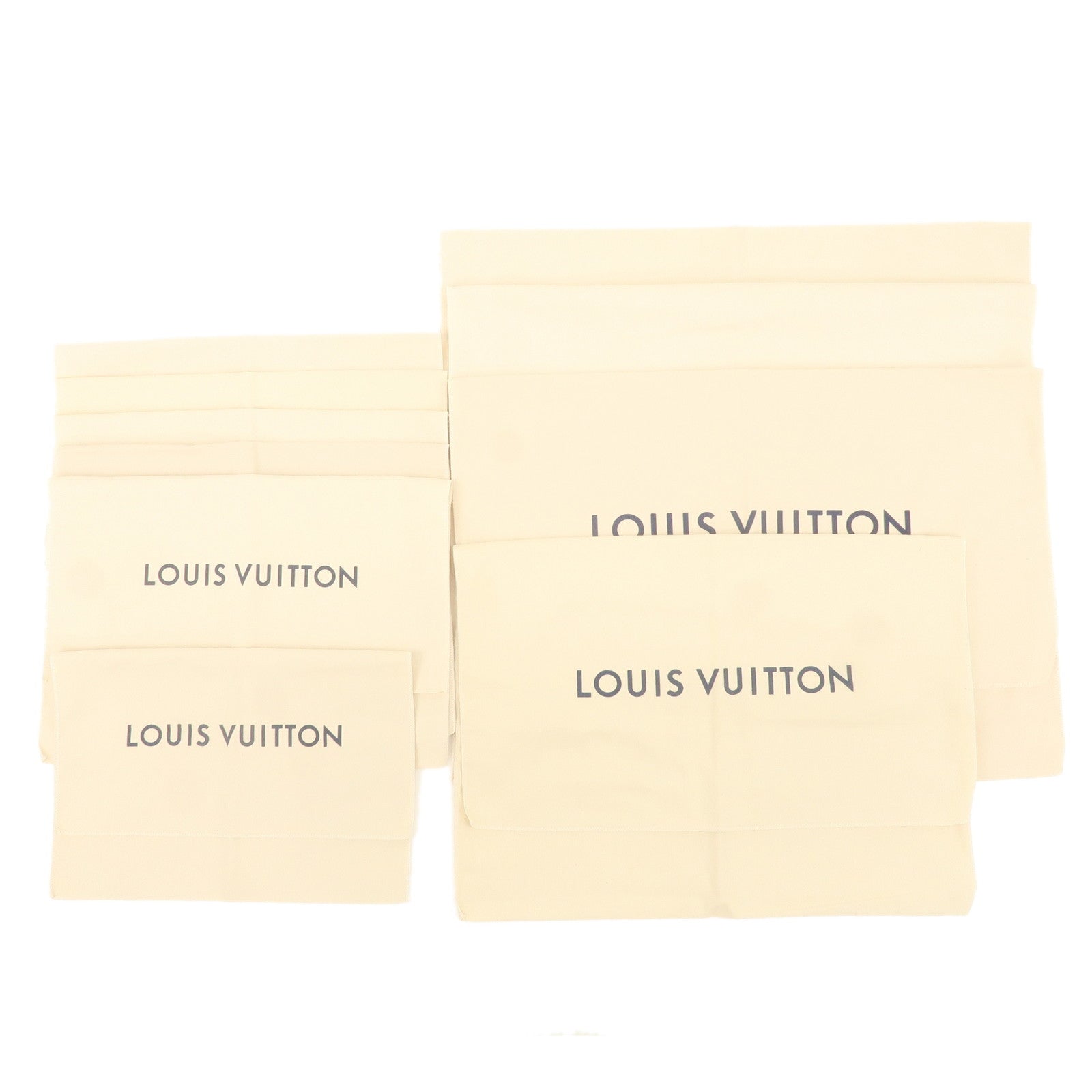 Louis-Vuitton-Set-of-10-Storage-Bag-Dust-Bag-New-Model-Beige