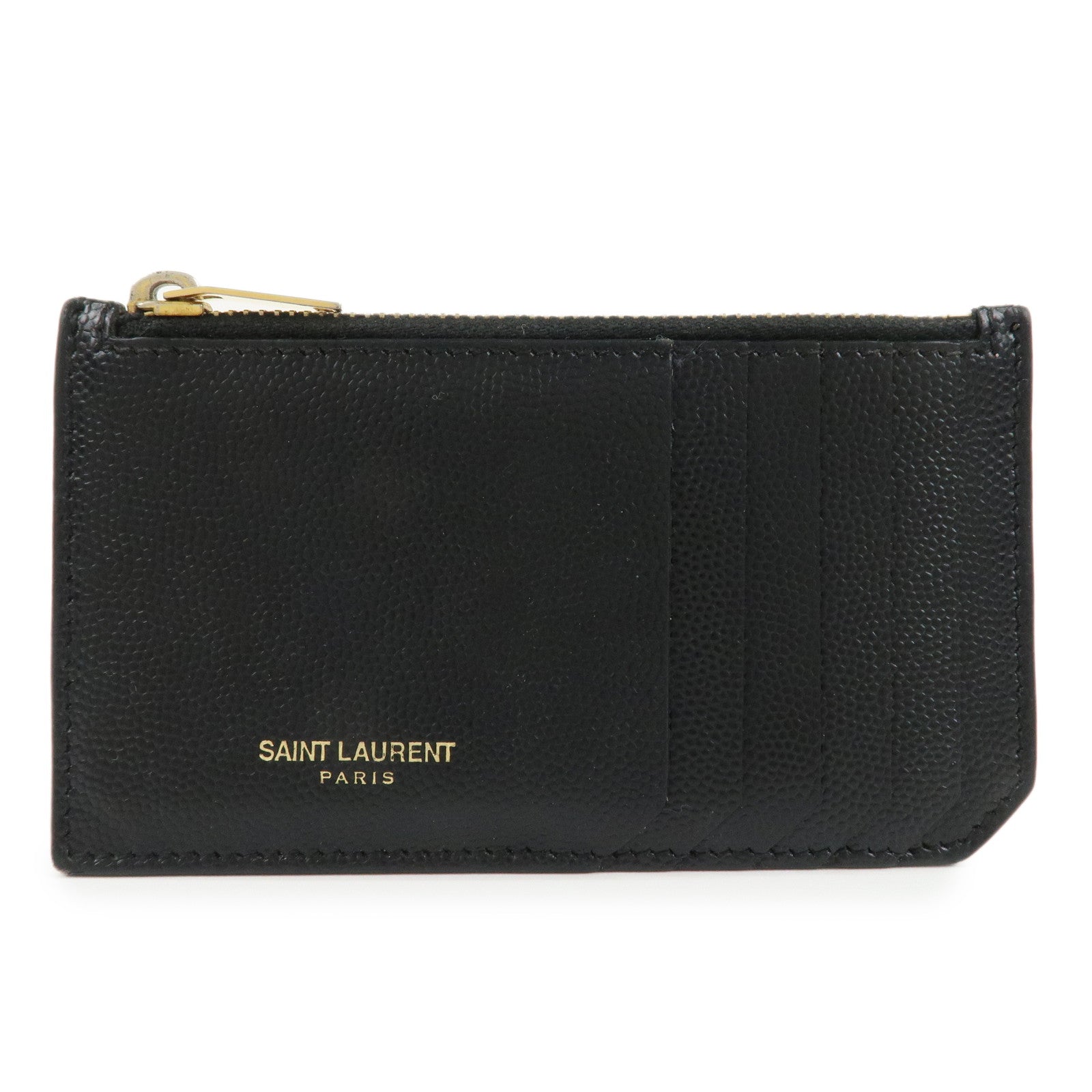 Saint-Laurent-Paris-Leather-Coin-Case-Card-Case-Black