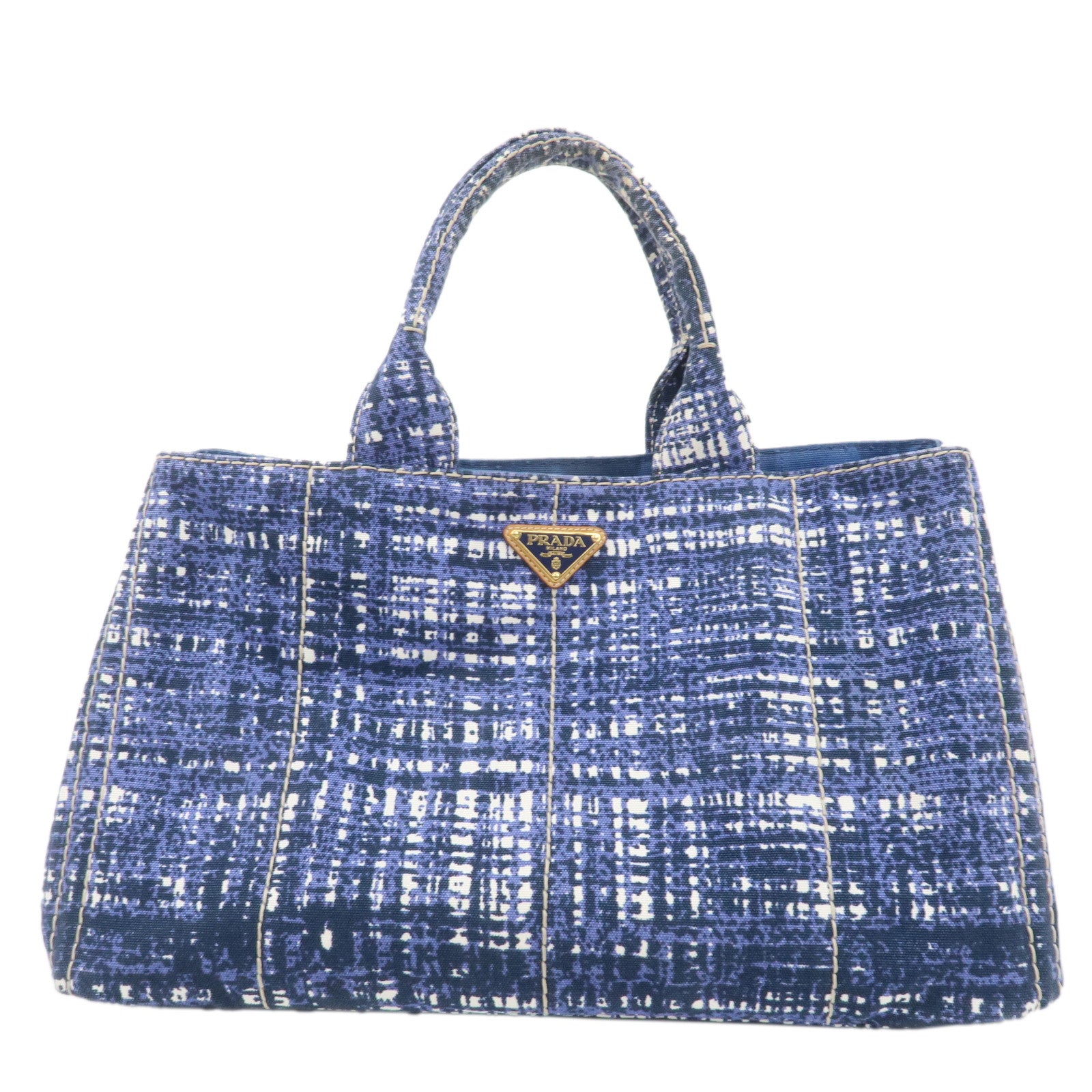 PRADA-Canapa-Large-Canvas-Tote-Bag-Hand-Bag-Blue-B1872B