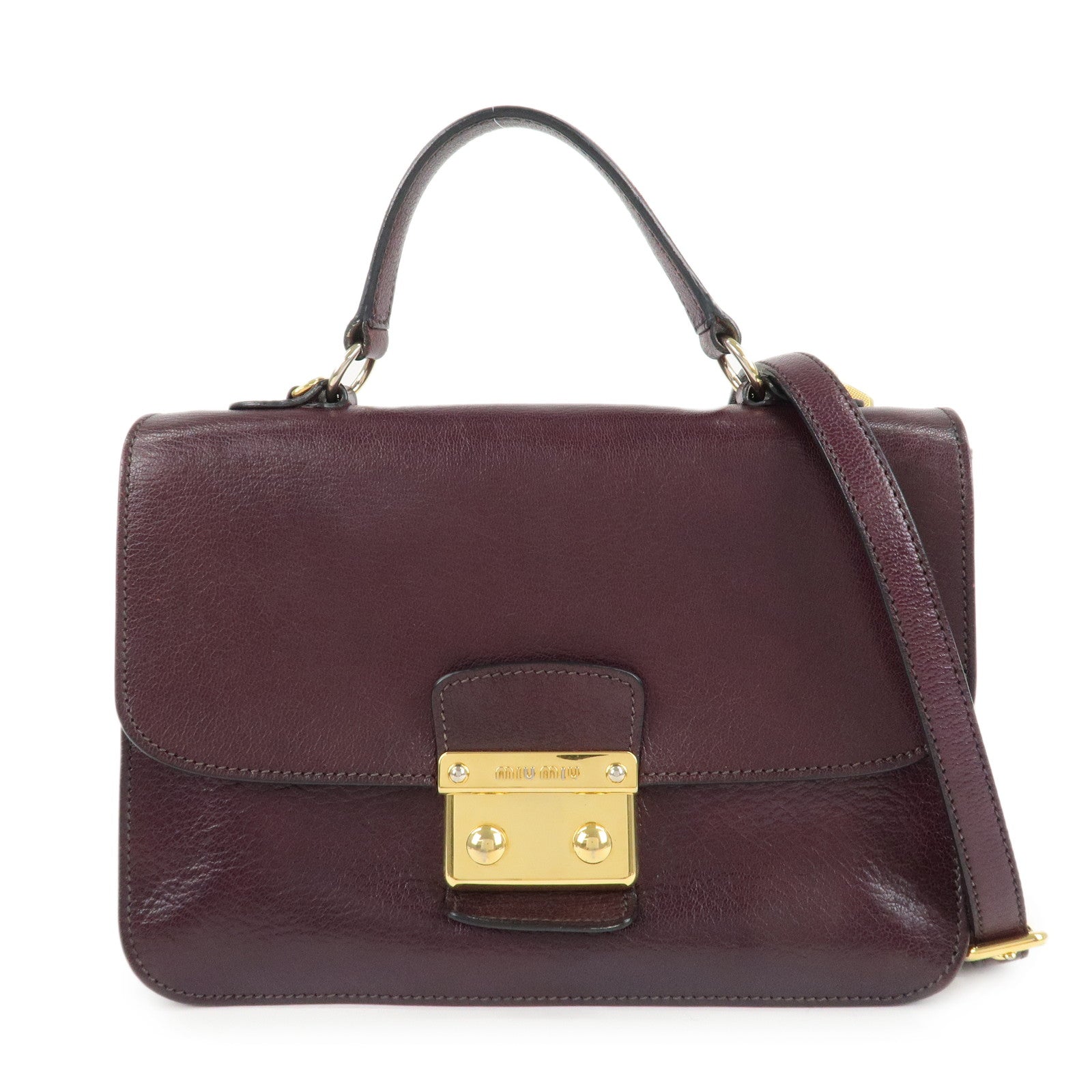 MIU-MIU-Leather-Madras-Bicolore-2Way-Bag-Hand-Bag-RN0726