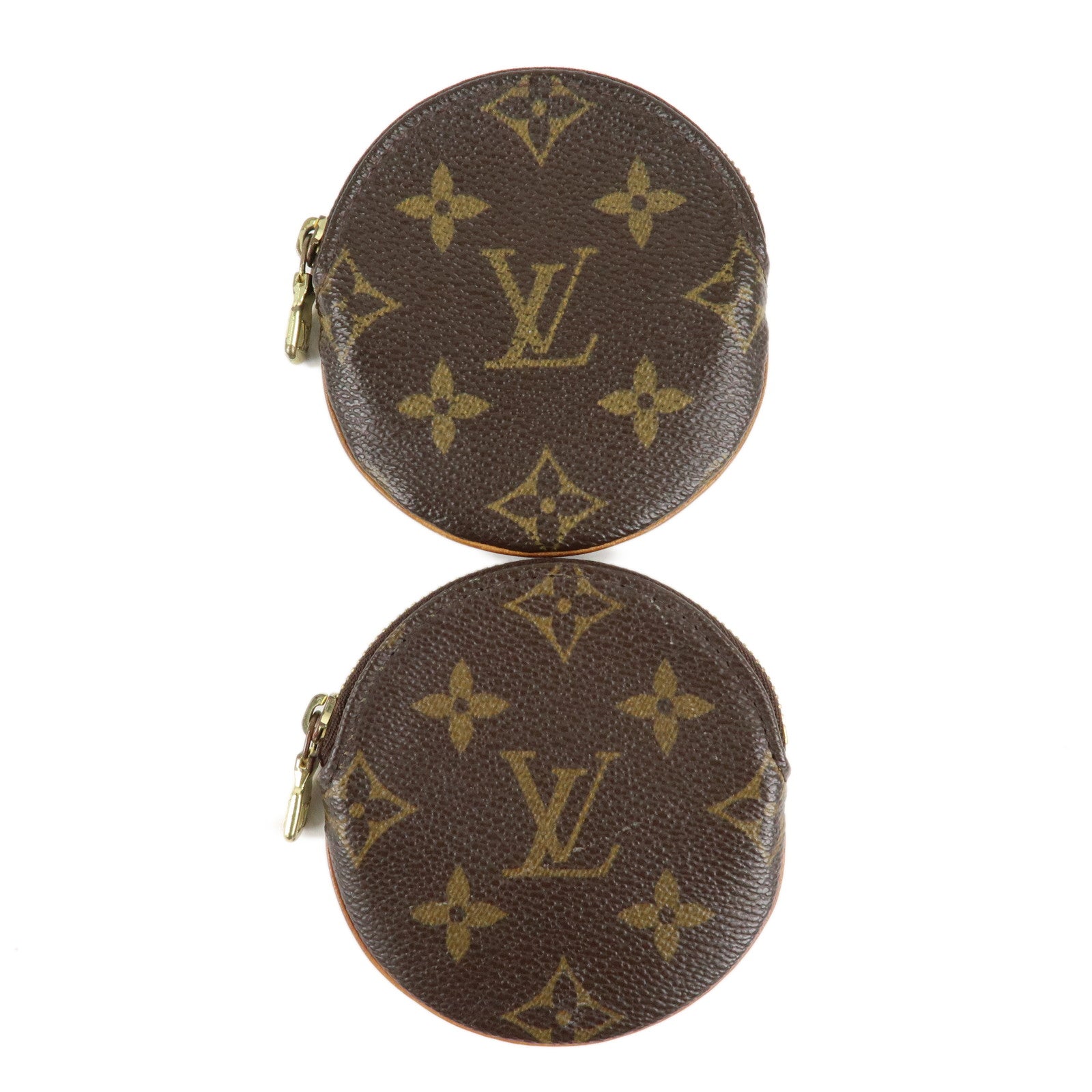 Set-of2-Louis-Vuitton-Monogram-Porte-Monnaie-Rond-Coin-Case-M61926