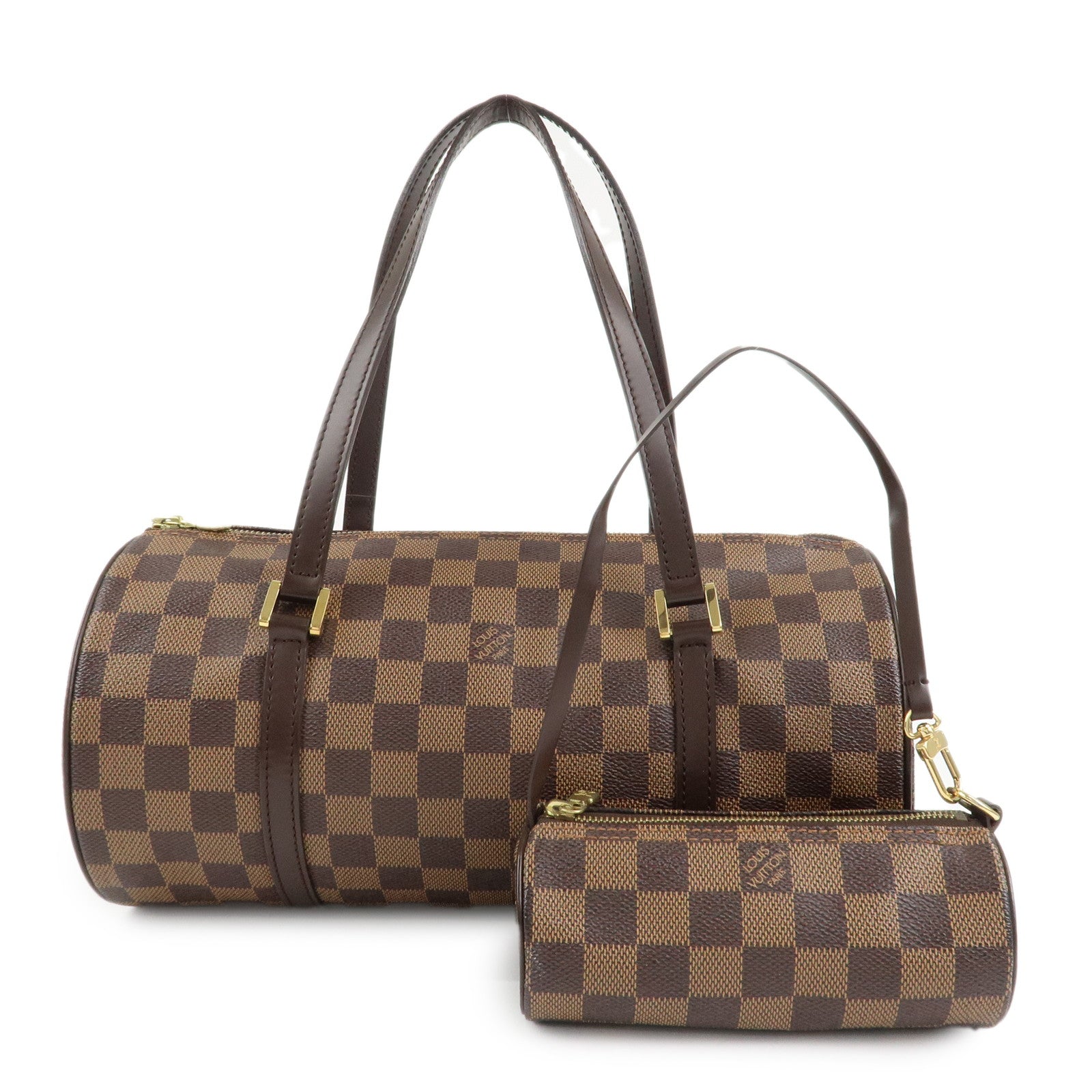 Louis-Vuitton-Damier-Papillon-30-Hand-Bag-&-Pouch-Brown-N51303