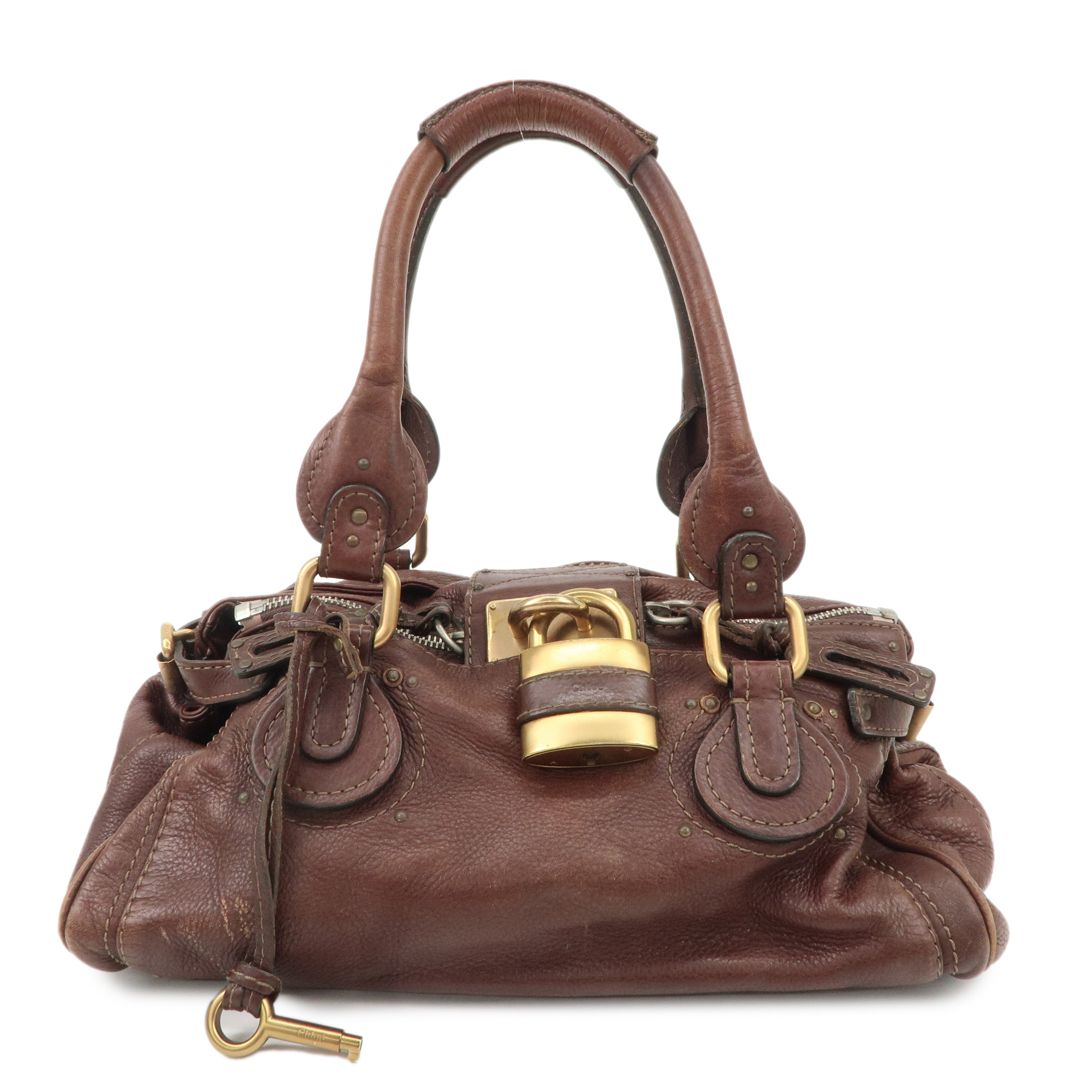 Chloe-Paddington-Leather-Shoulder-Bag-Hand-Bag-Dark-Brown