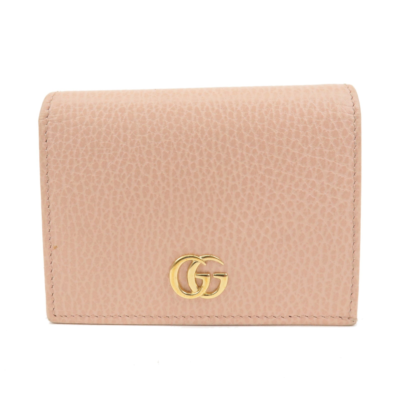 GUCCI-Marmont-Leather-Bi-fold-Wallet-Card-Coin-Case-Pink-456126