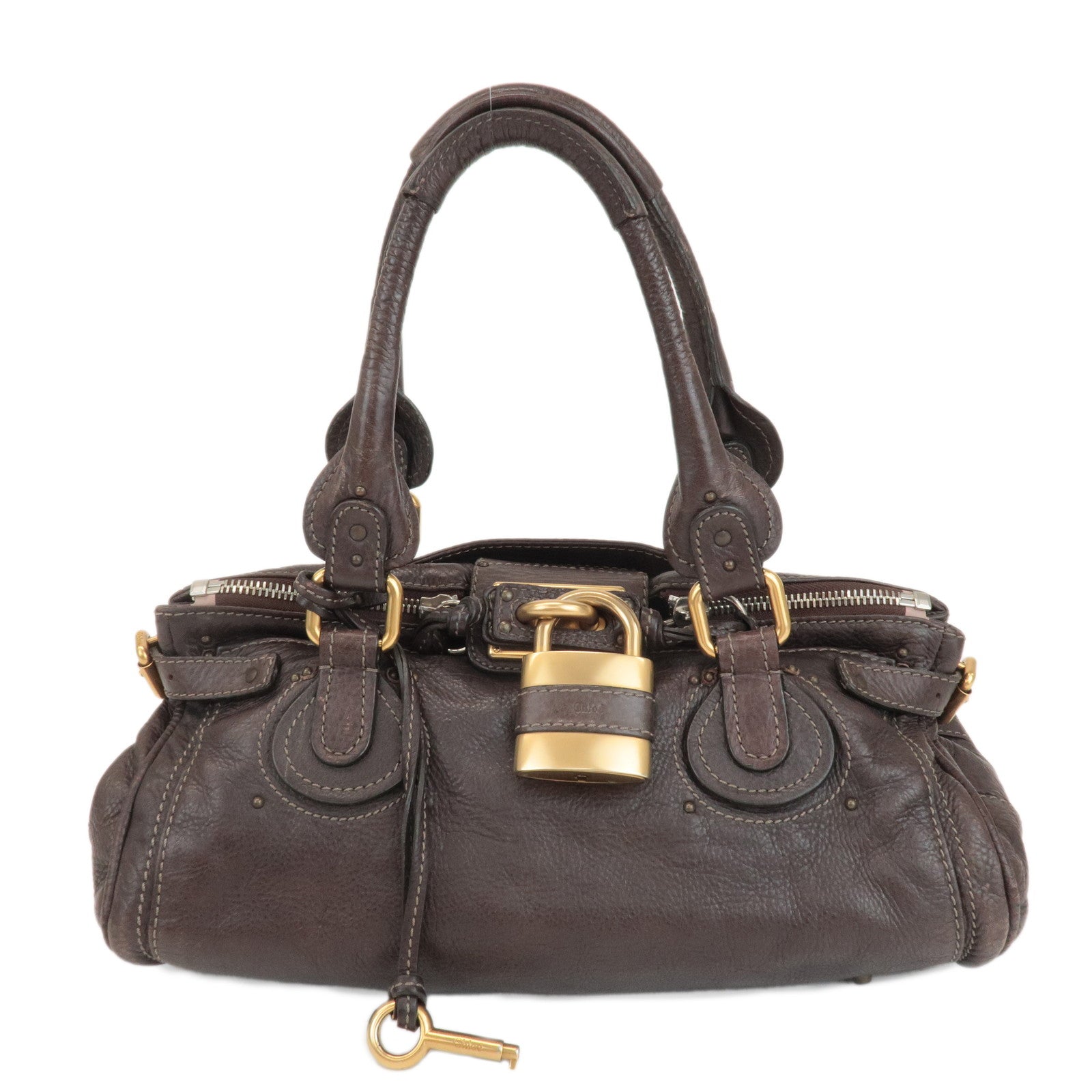 Chloe-Paddington-Leather-Medium-Hand-Bag-Shoulder-Bag-Dark-Brown