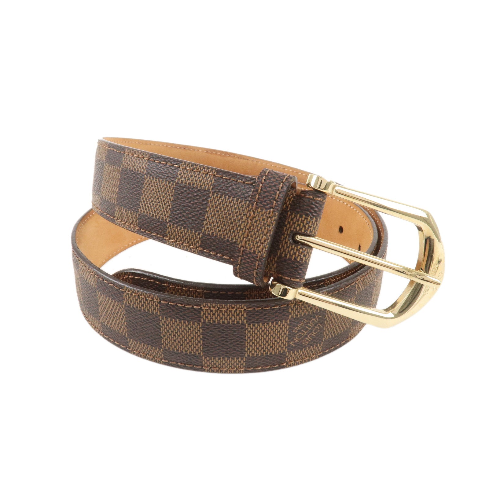 Louis-Vuitton-Damier-Ebene-Saint-Tulle-Riveted-Belt-90/36-M6835