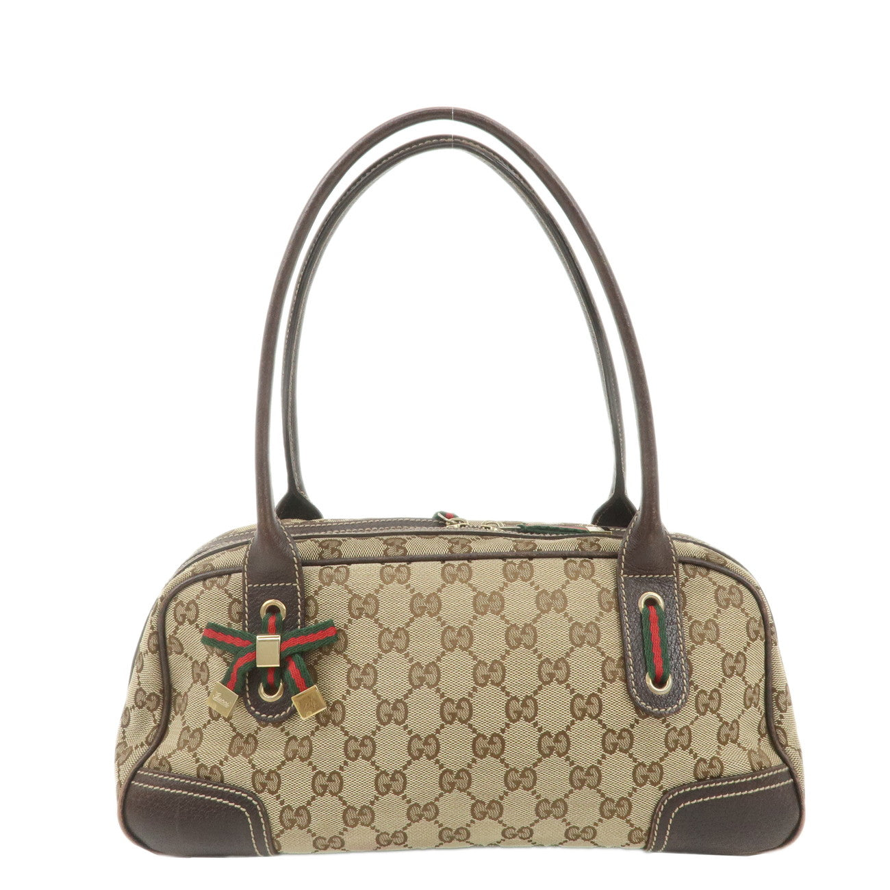 GUCCI-Princy-GG-Canvas-Leather-Mini-Boston-Bag-Brown-Beige-161720