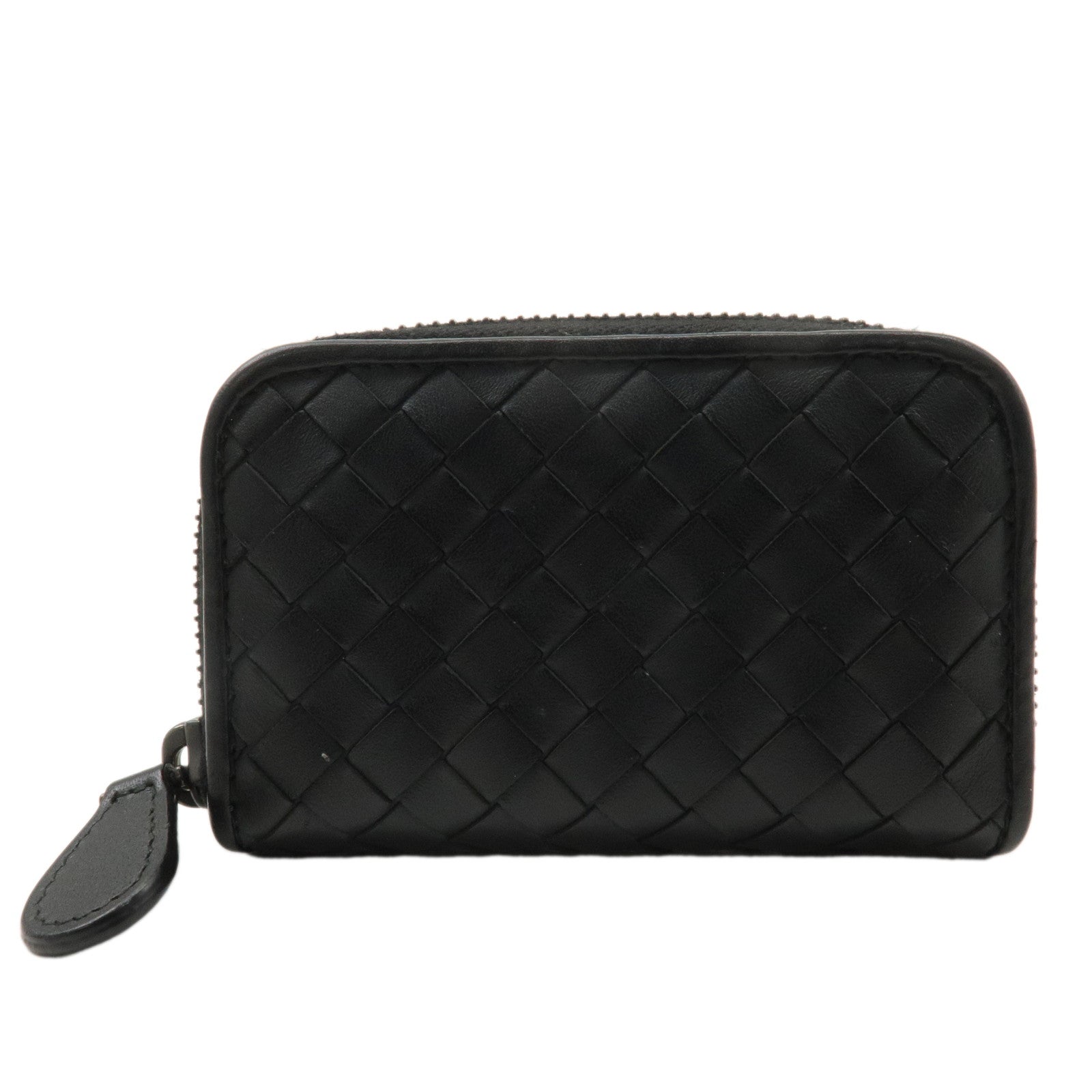 BOTTEGA-VENETA-Intrecciato-Leather-Coin-Case-Black-114075