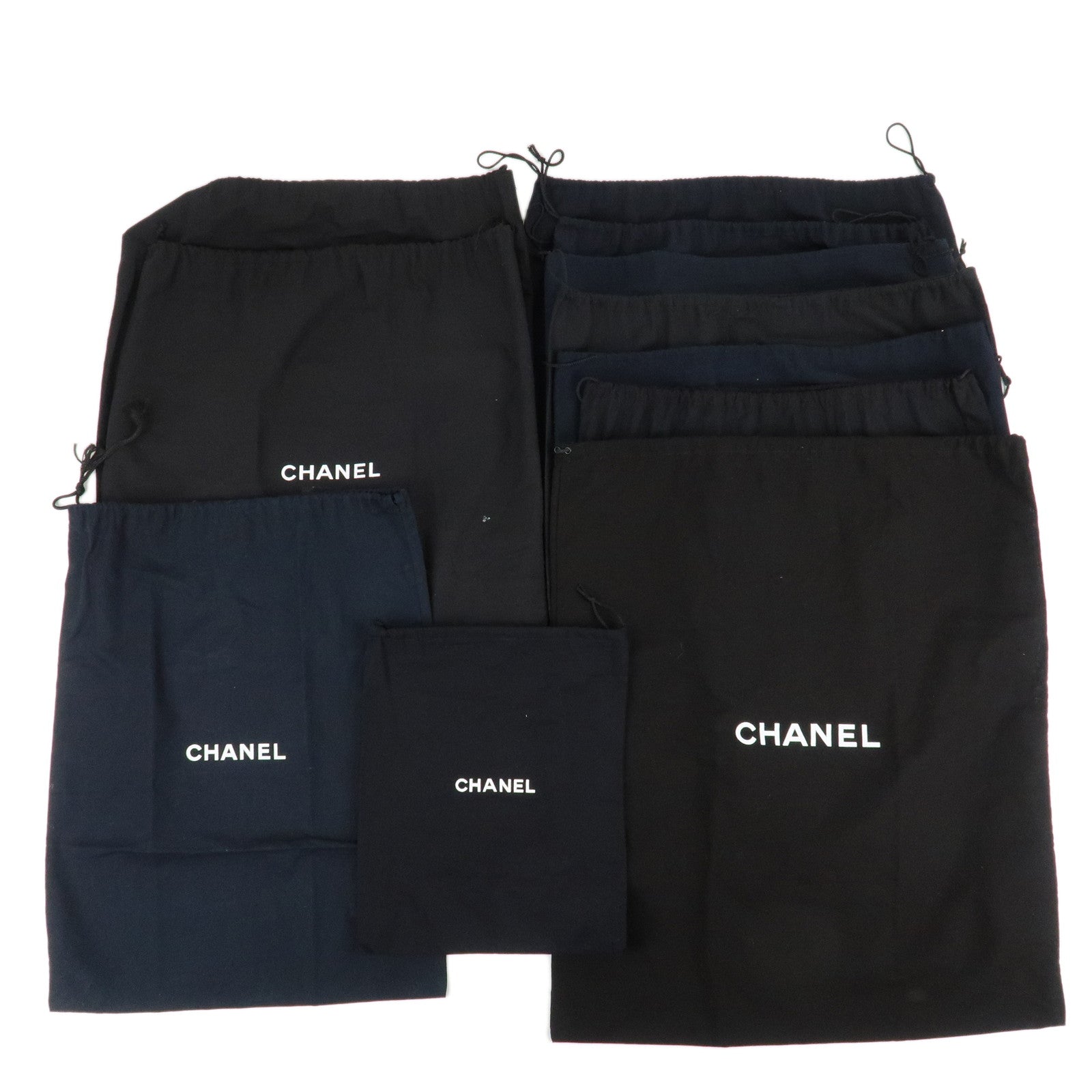 CHANEL-Set-of-10-Dust-Bag-Drawstring-Black