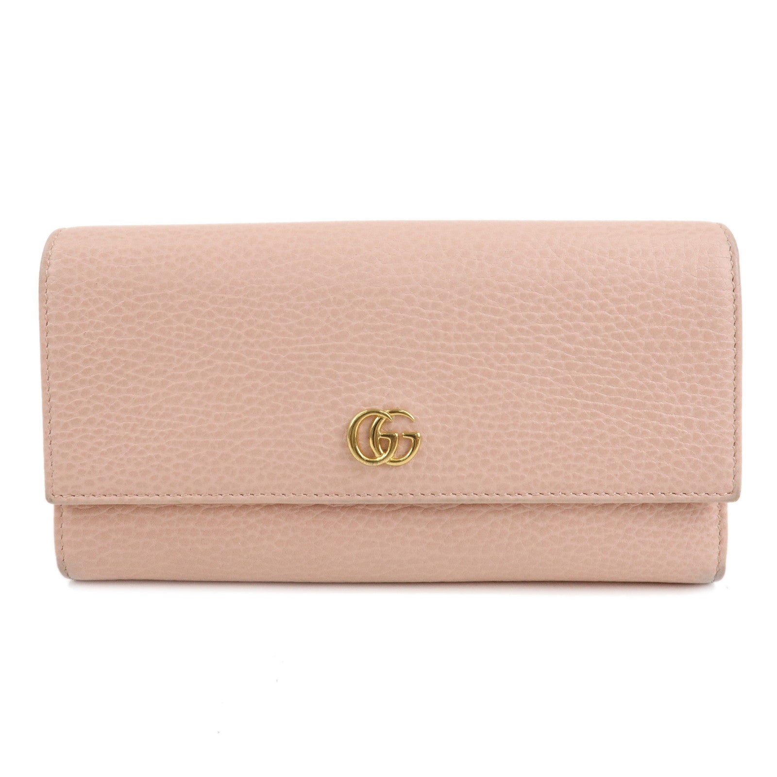 GUCCI-Petit-Marmont-Leather-Bi-fold-Long-Wallet-Pink-456116