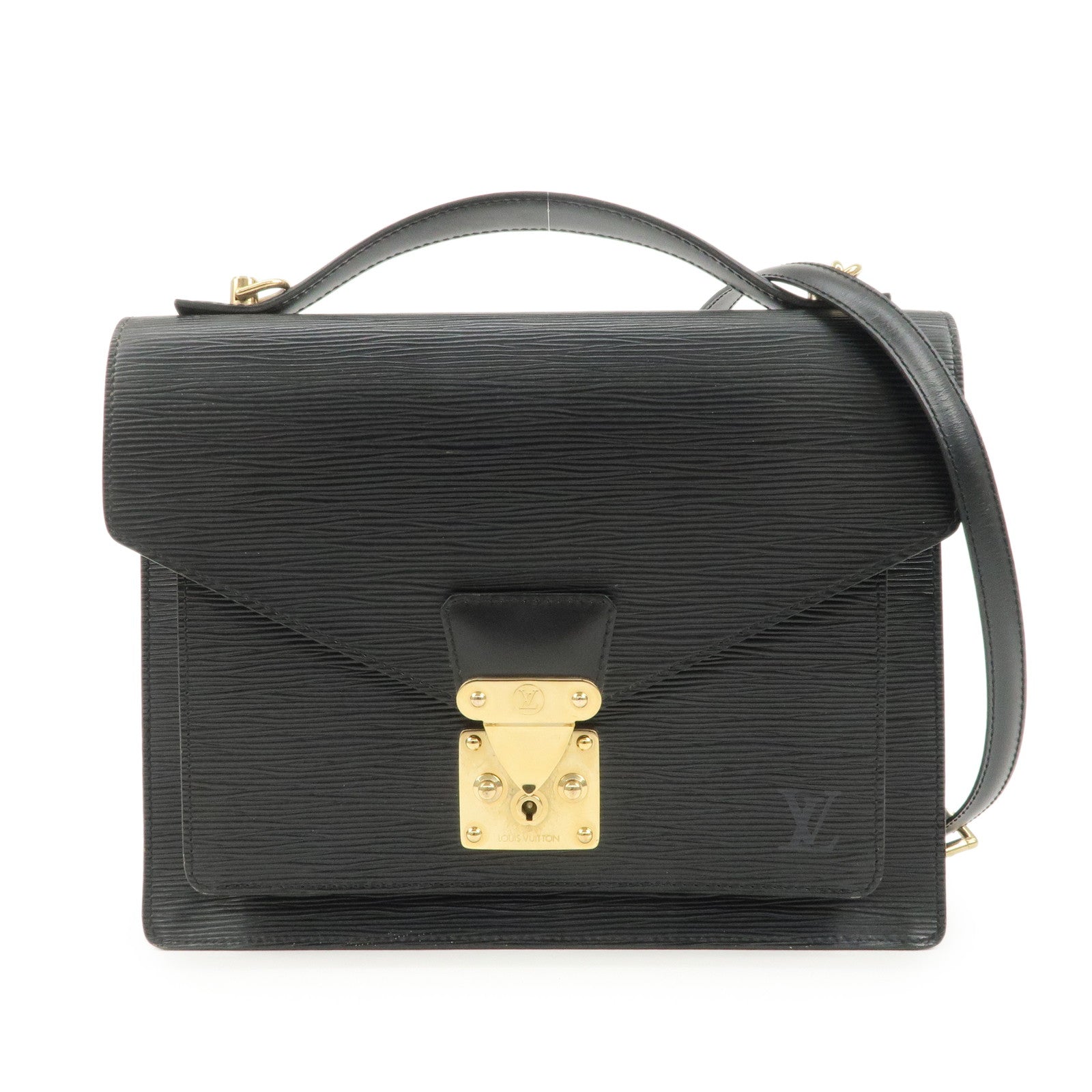 Louis-Vuitton-Epi-Monseau-2Way-Shoulder-Bag-Hand-Bag-Black-M52122