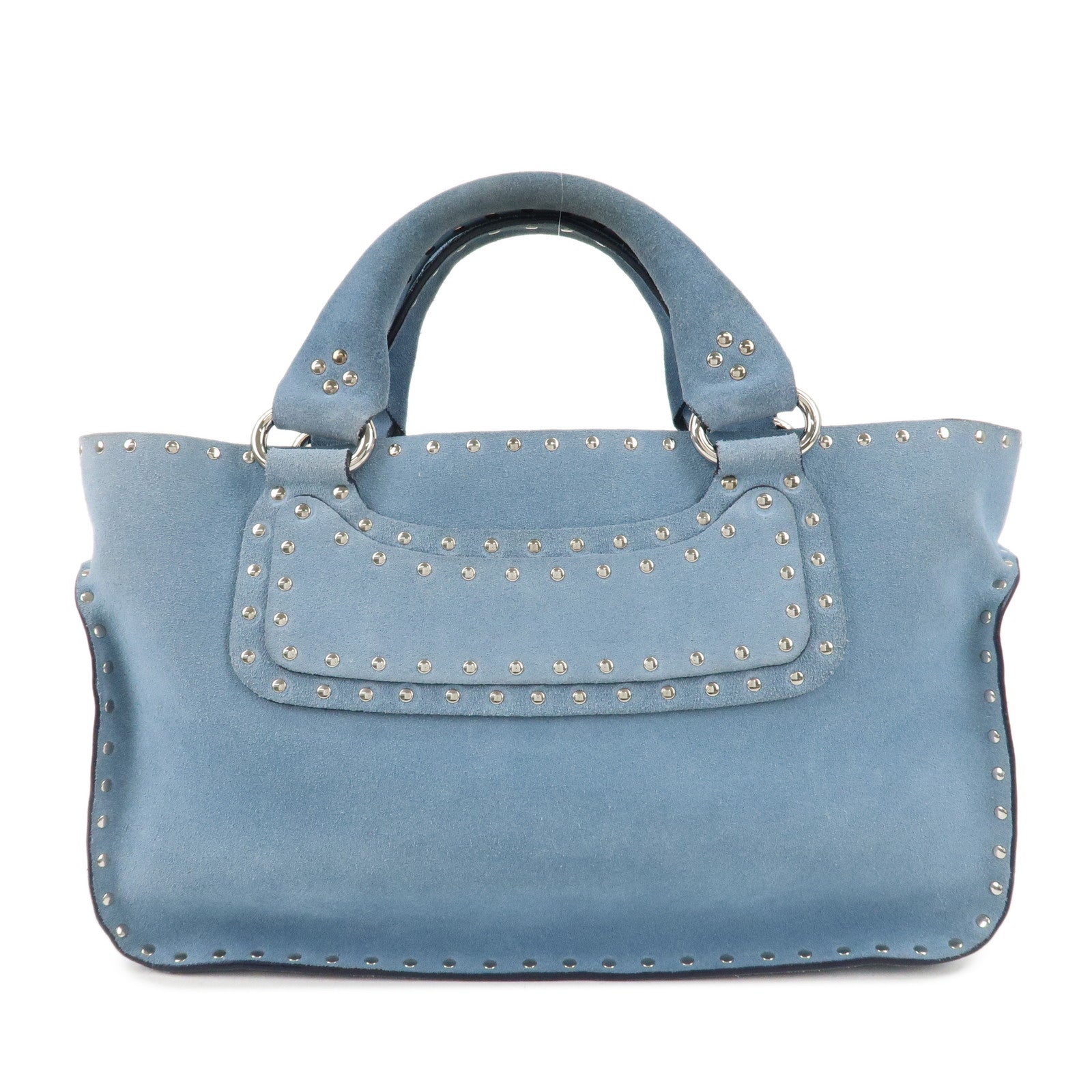 CELINE-Suede-Hand-Bag-Tote-Bag-Blue-CE00/23