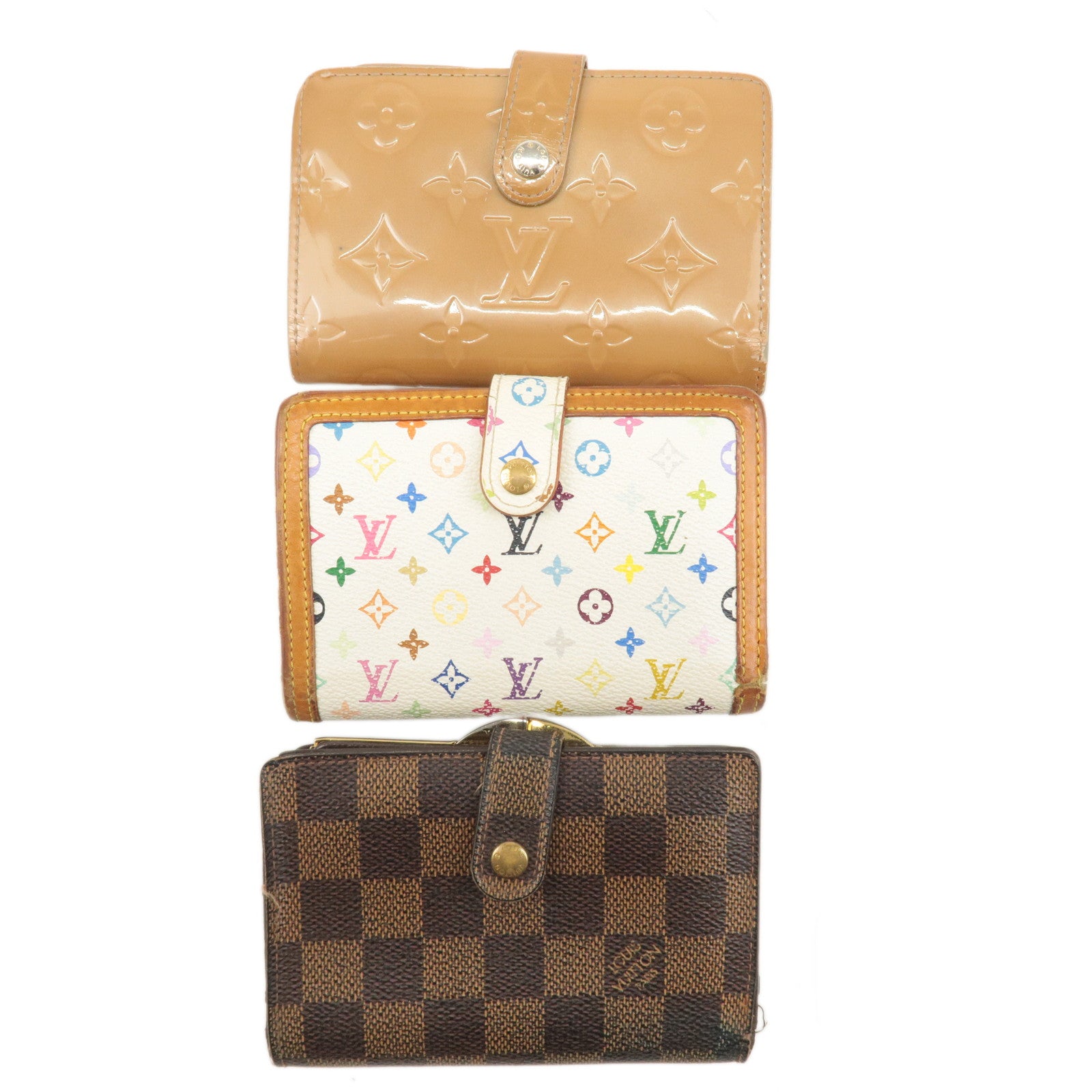 Louis-Vuitton-Damier-Monogram-Set-of-3-Wallet-N61664-M92987-M91525