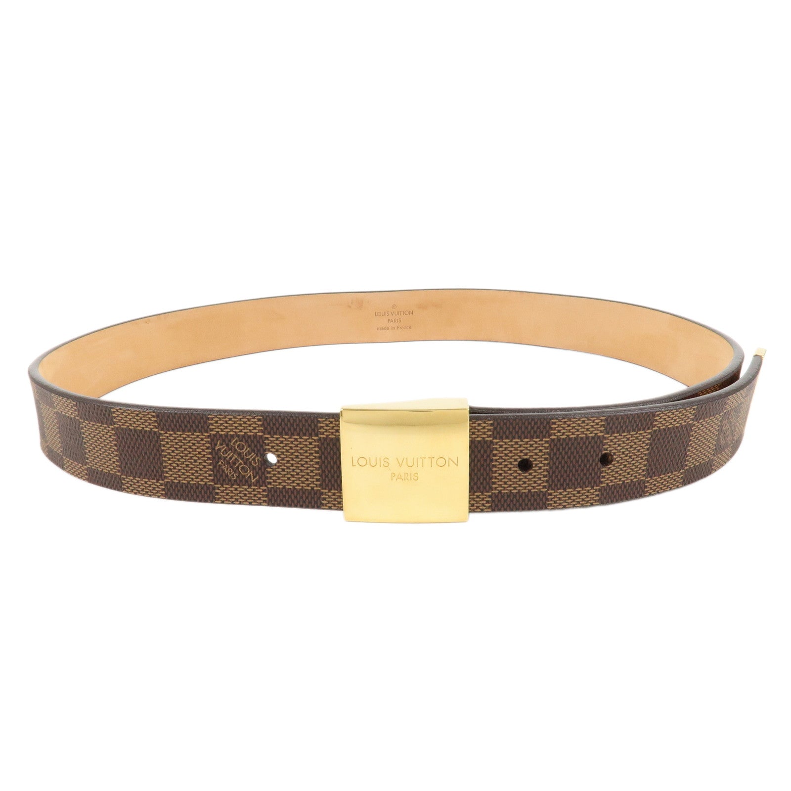 AuthLouis-Vuitton-Damier-Ebene-Saint-Tulle-Belt-Carre-85/34-M6803V