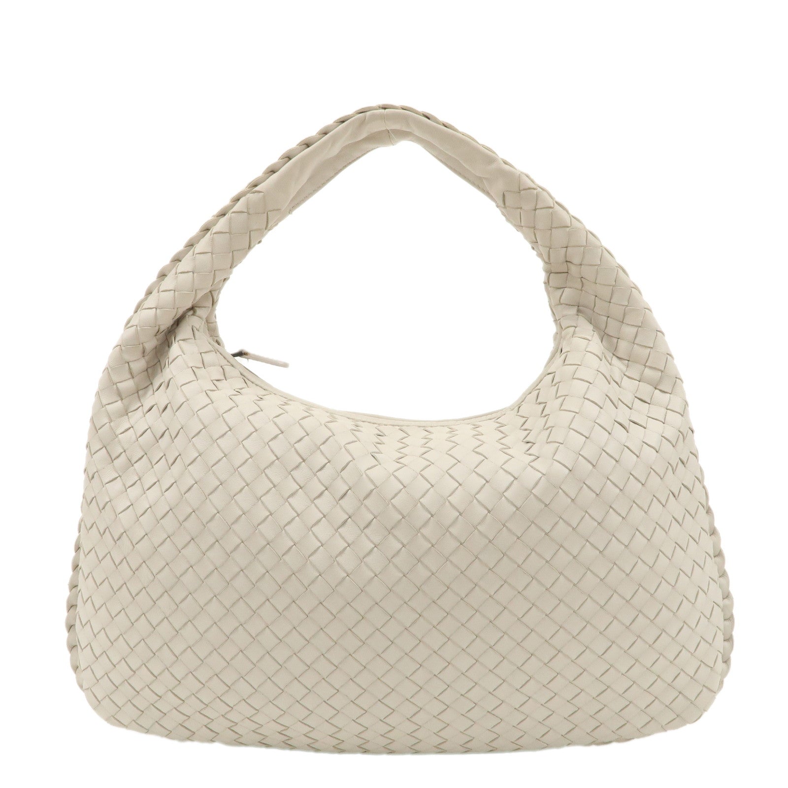 BOTTEGA-VENETA-Intrecciato-Hobo-Leather-Shoulder-White-115653