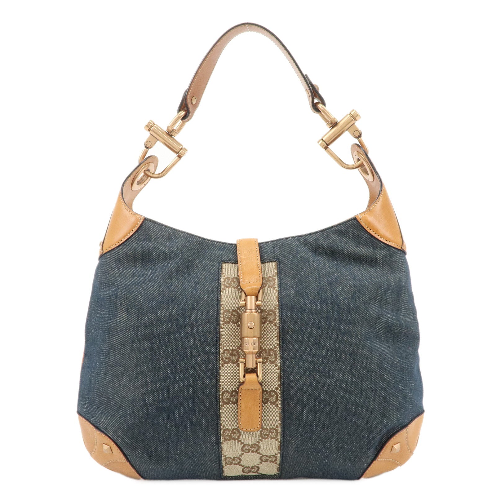 GUCCI-New-Jackie-Denim-Leather-GG-Canvas-Shoulder-Bag-120888