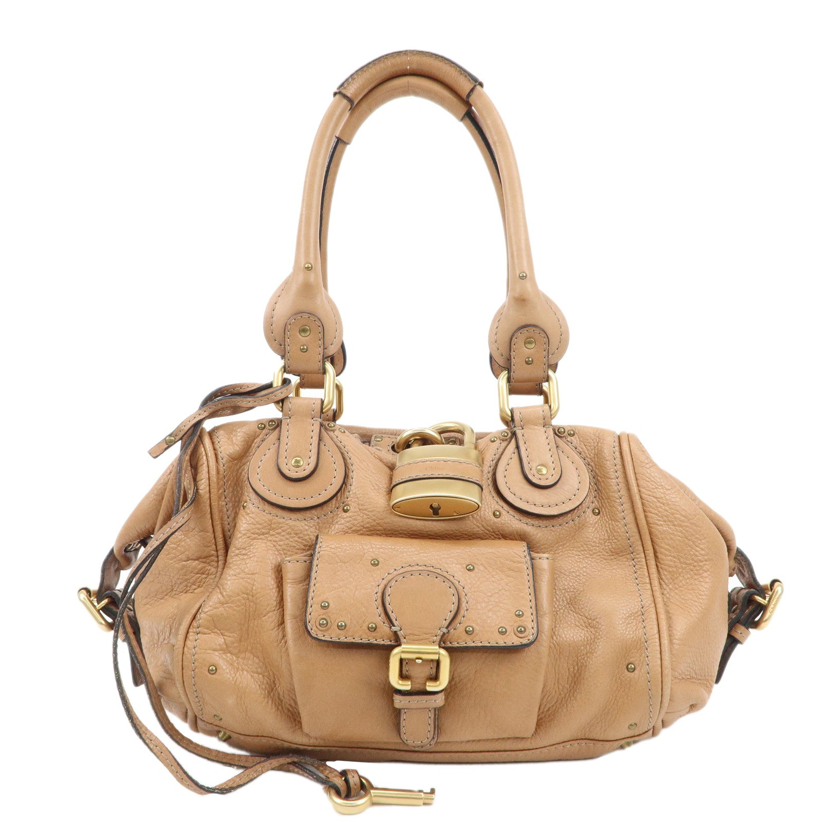 Chloe-Paddington-Leather-Shoulder-Bag-Hand-Bag-Brown