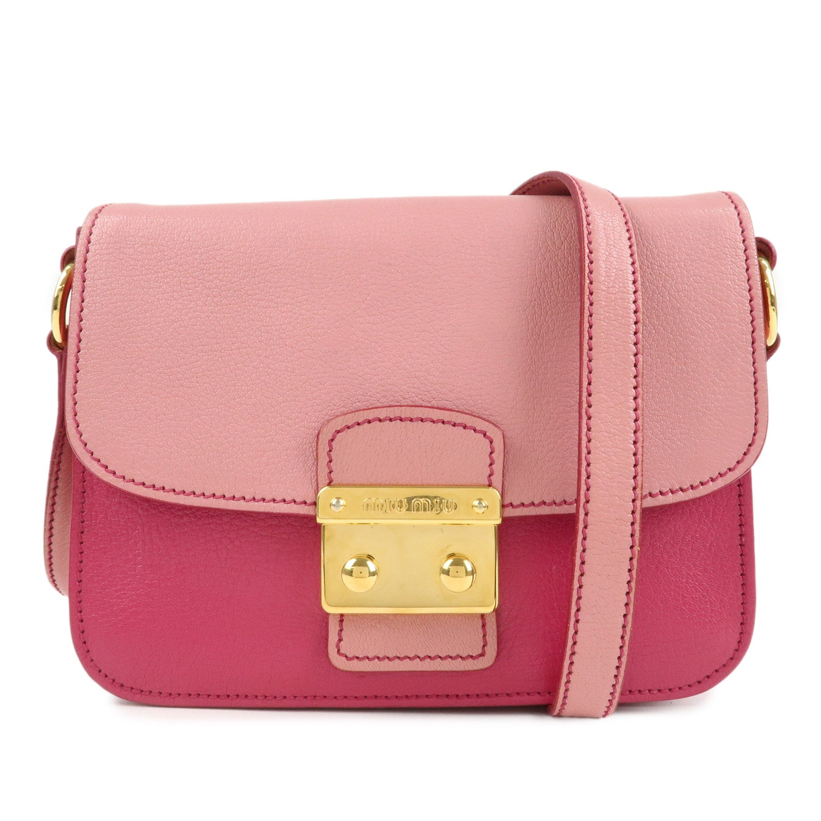 MIU-MIU-Madras-Leather-Bicore-bicolor-Shoulder-Bag-Pink