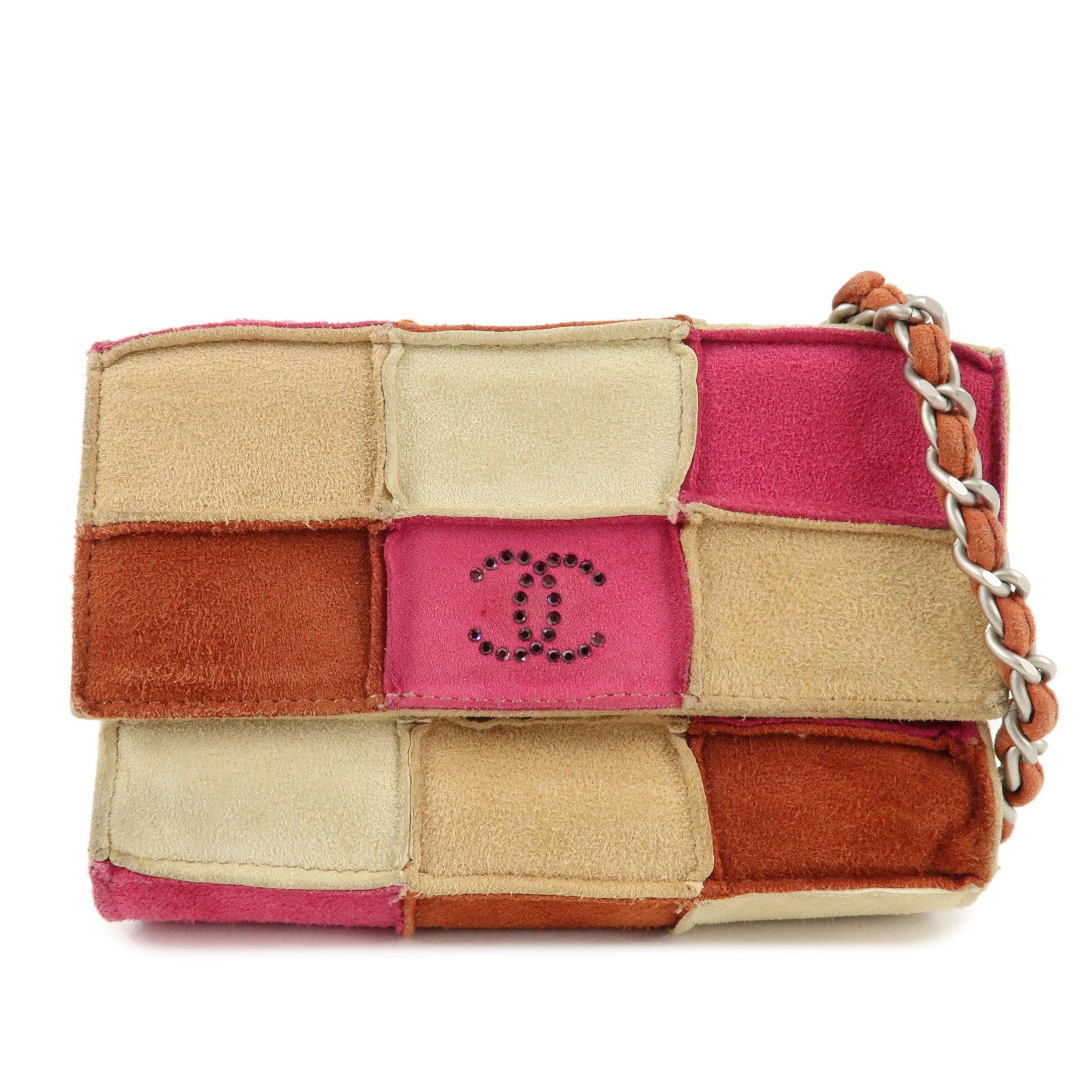 CHANEL-COCO-Mark-Suede-Mini-Shoulder-Bag-Beige-Pink-Brown