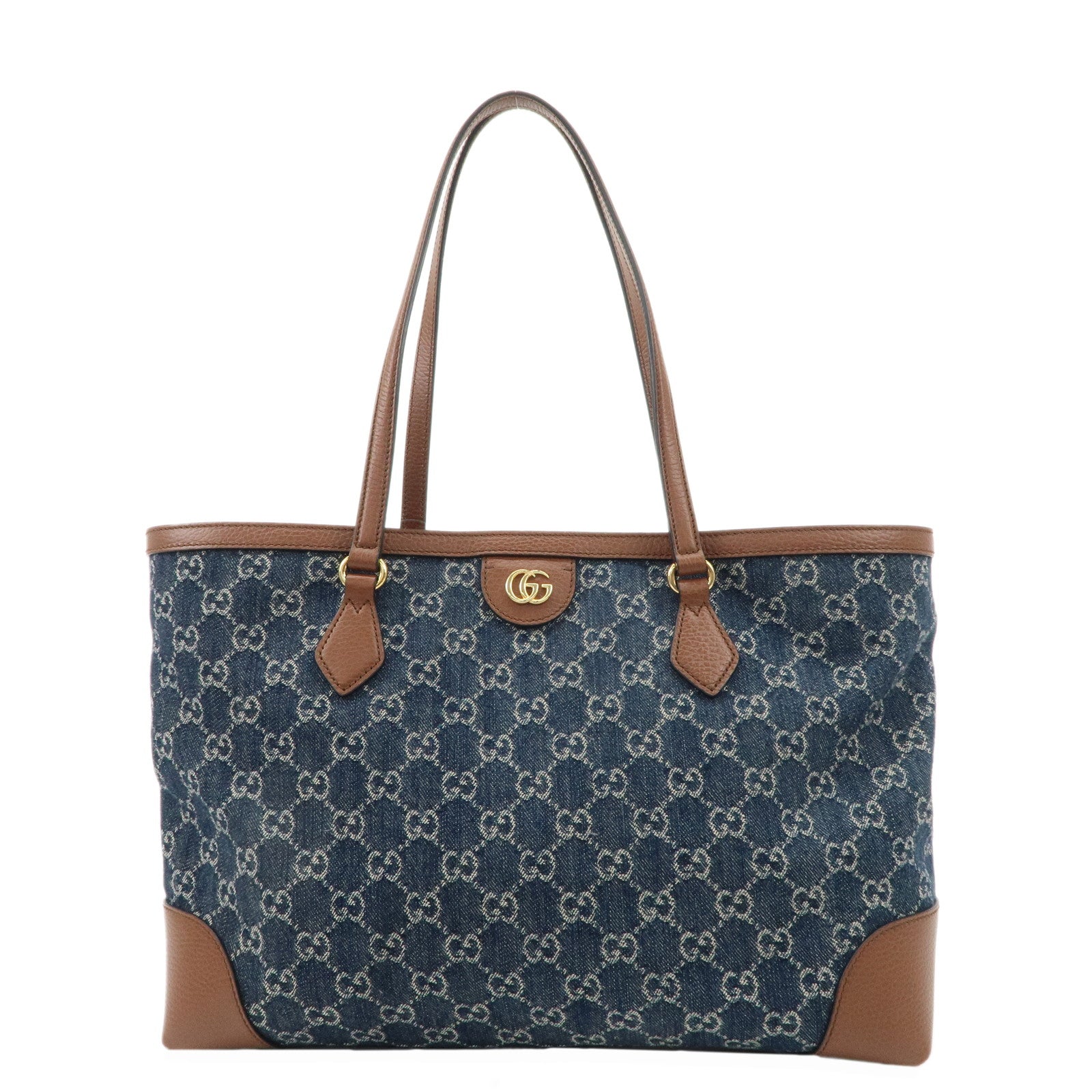 GUCCI-Sherry-Ophidia-GG-Denim-Leather-Medium-Tote-Bag-631685