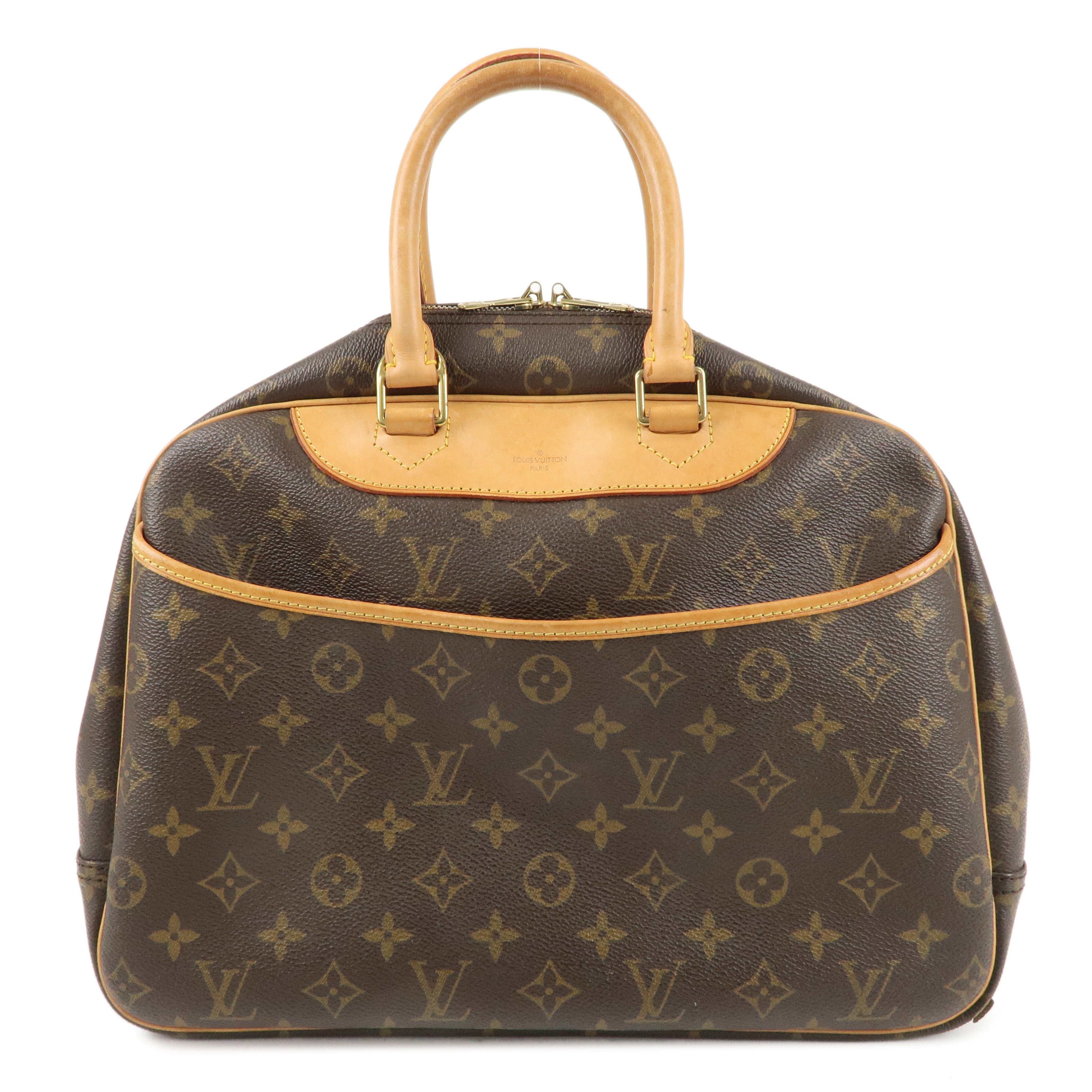 Louis Vuitton Monogram Deauville Hand Bag Brown M47270