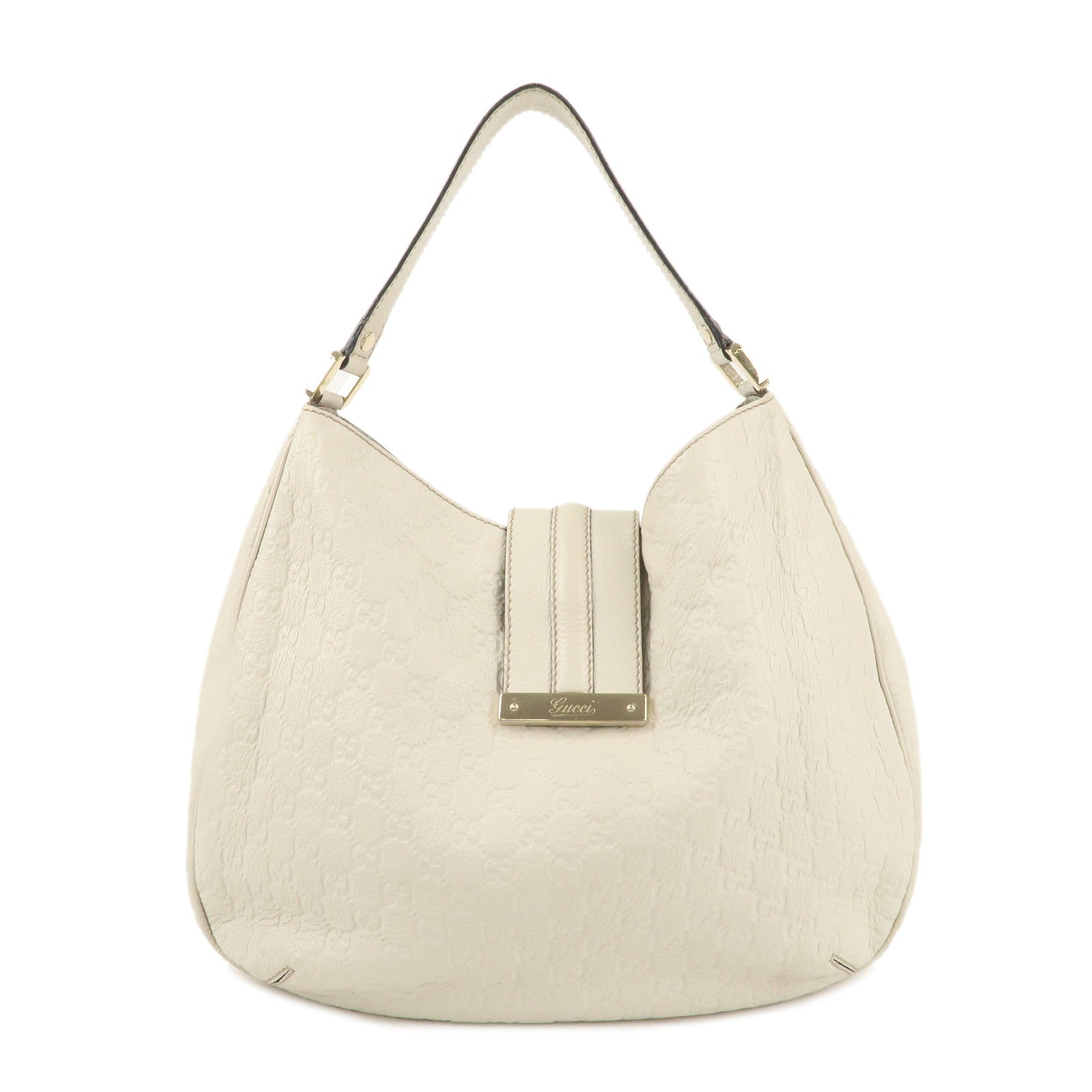 GUCCI Guccissima Leather Shoulder Bag Hand Bag Ivory 233604