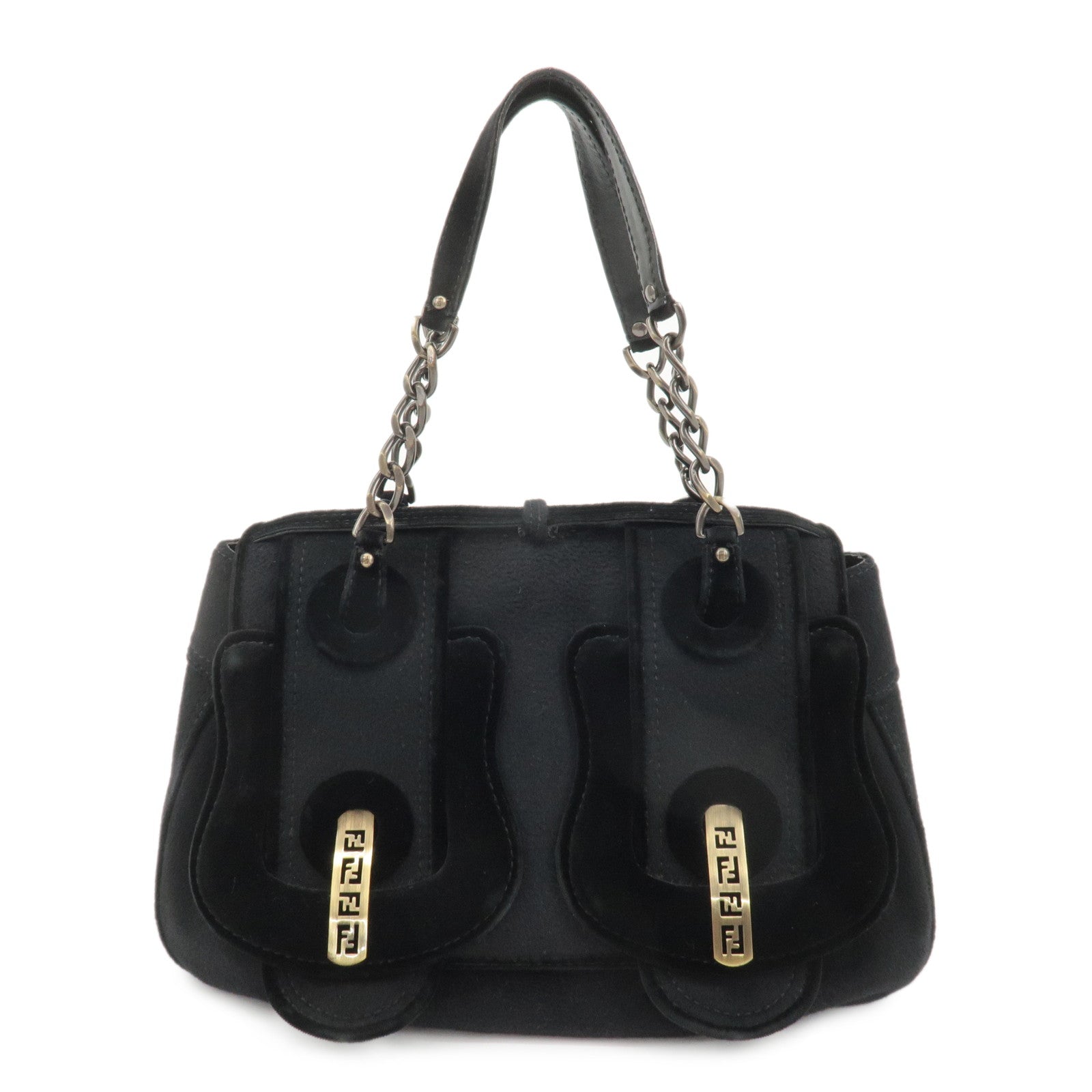 FENDI-Chain-Shoulder-Bag-Wool-Leather-Shoulder-Bag-8BN165