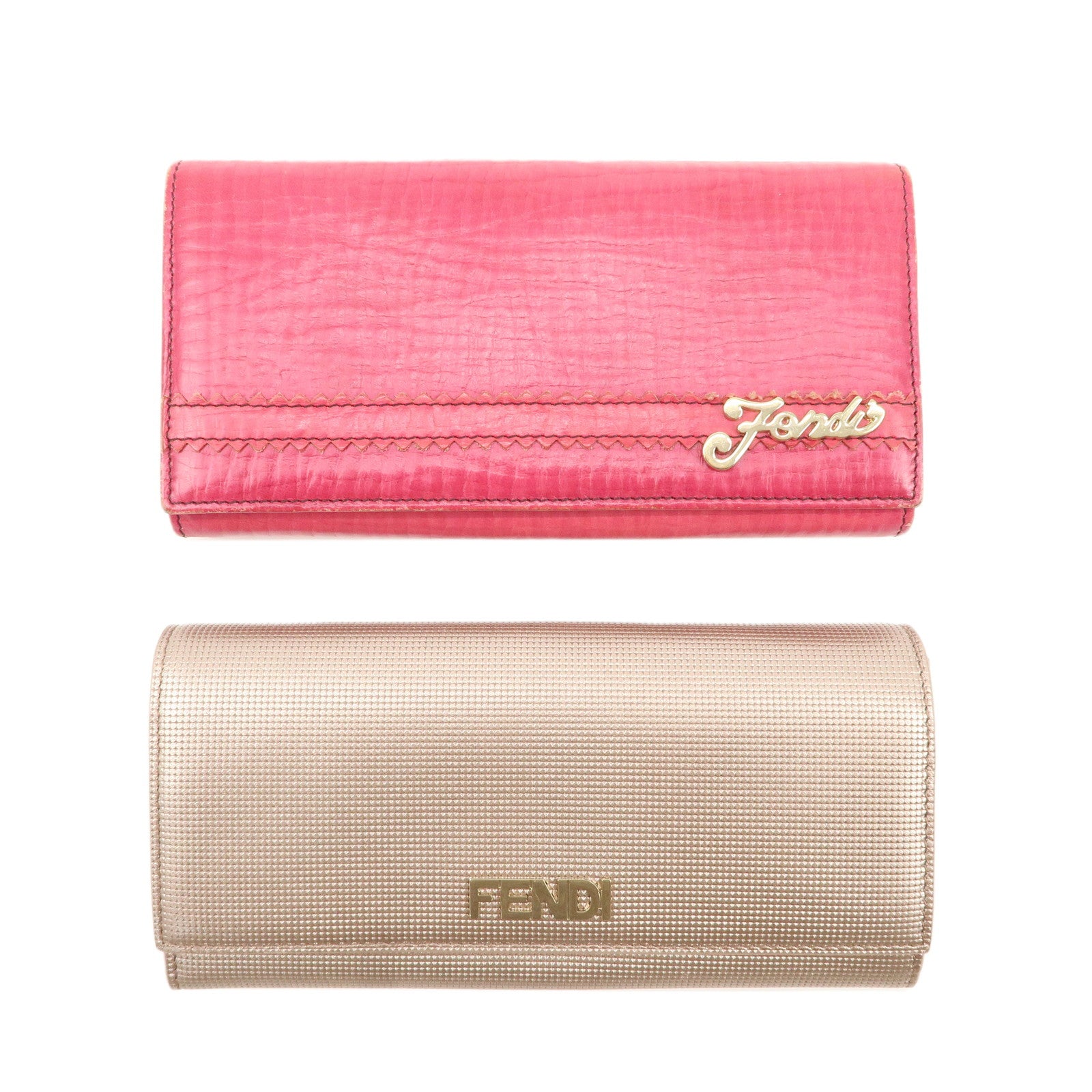 FENDI-Set-of-2-Leather-Bi-Fold-Hook-Long-Wallet-8M0000-8M0251