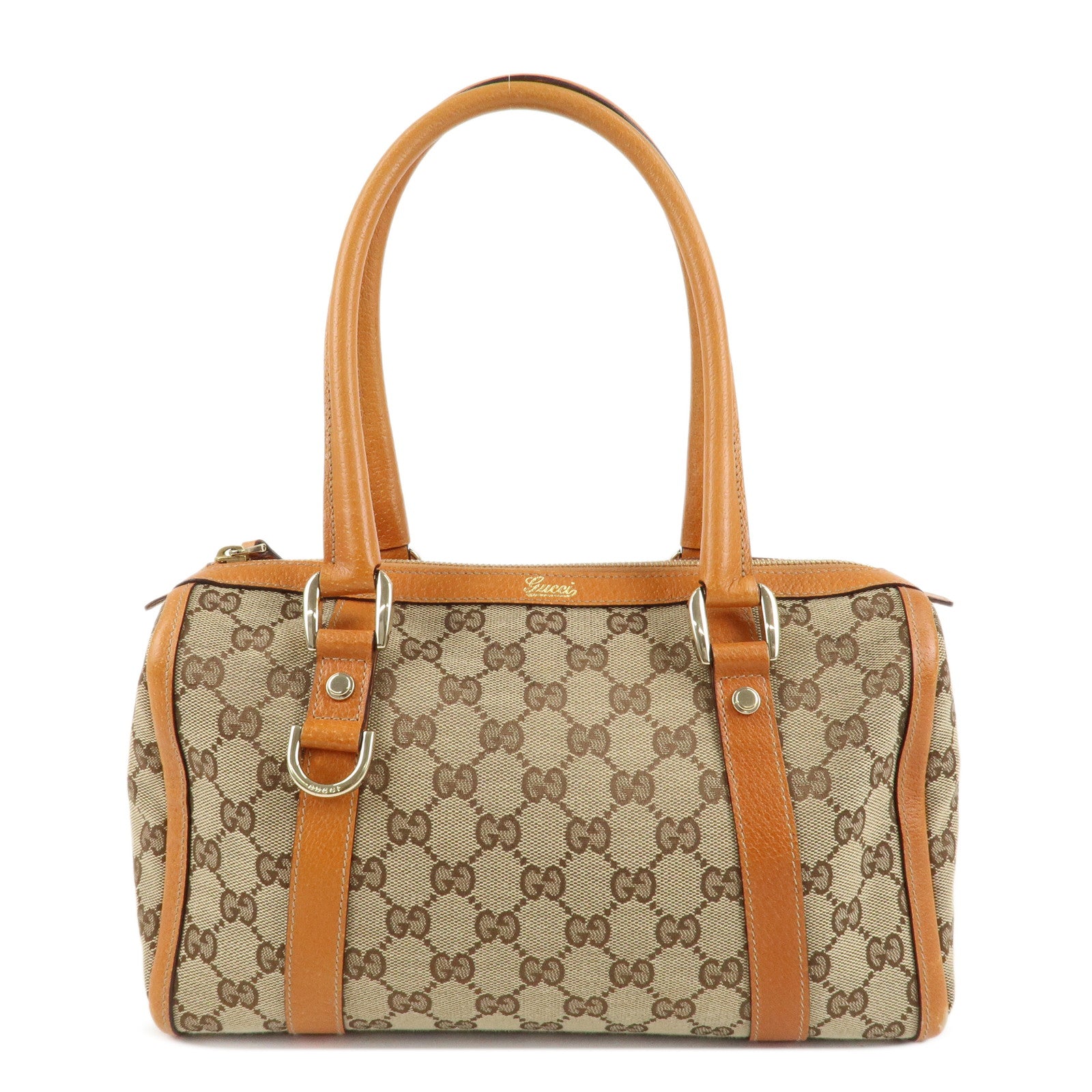 GUCCI-Abbey-GG-Canvas-Leather-Mini-Boston-Bag-Beige-Orange-130942