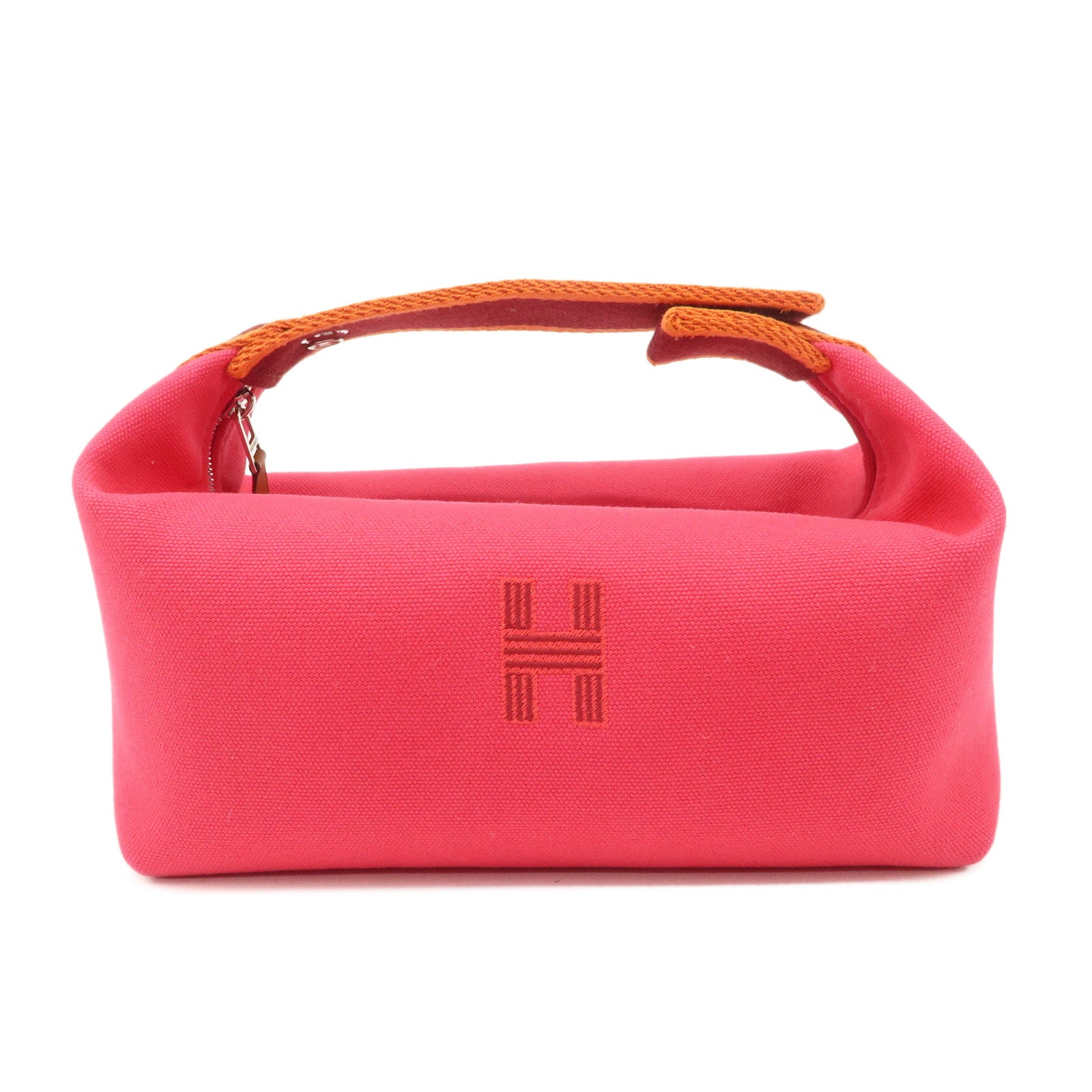 HERMES-Canvas-Bride-A-Brac-PM-Hand-Bag-Pink-Bordeaux-Orange