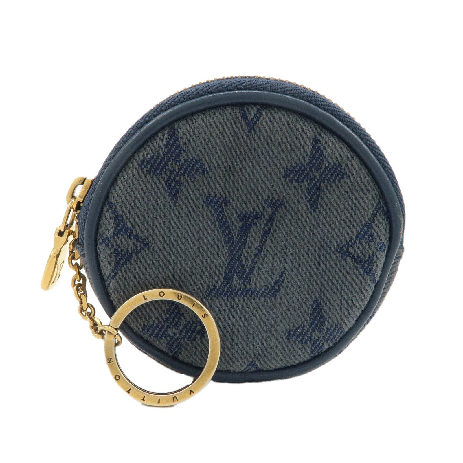 Louis-Vuitton-Monogram-Denim-Round-Pouch-Coin-Case-Blue-M68290