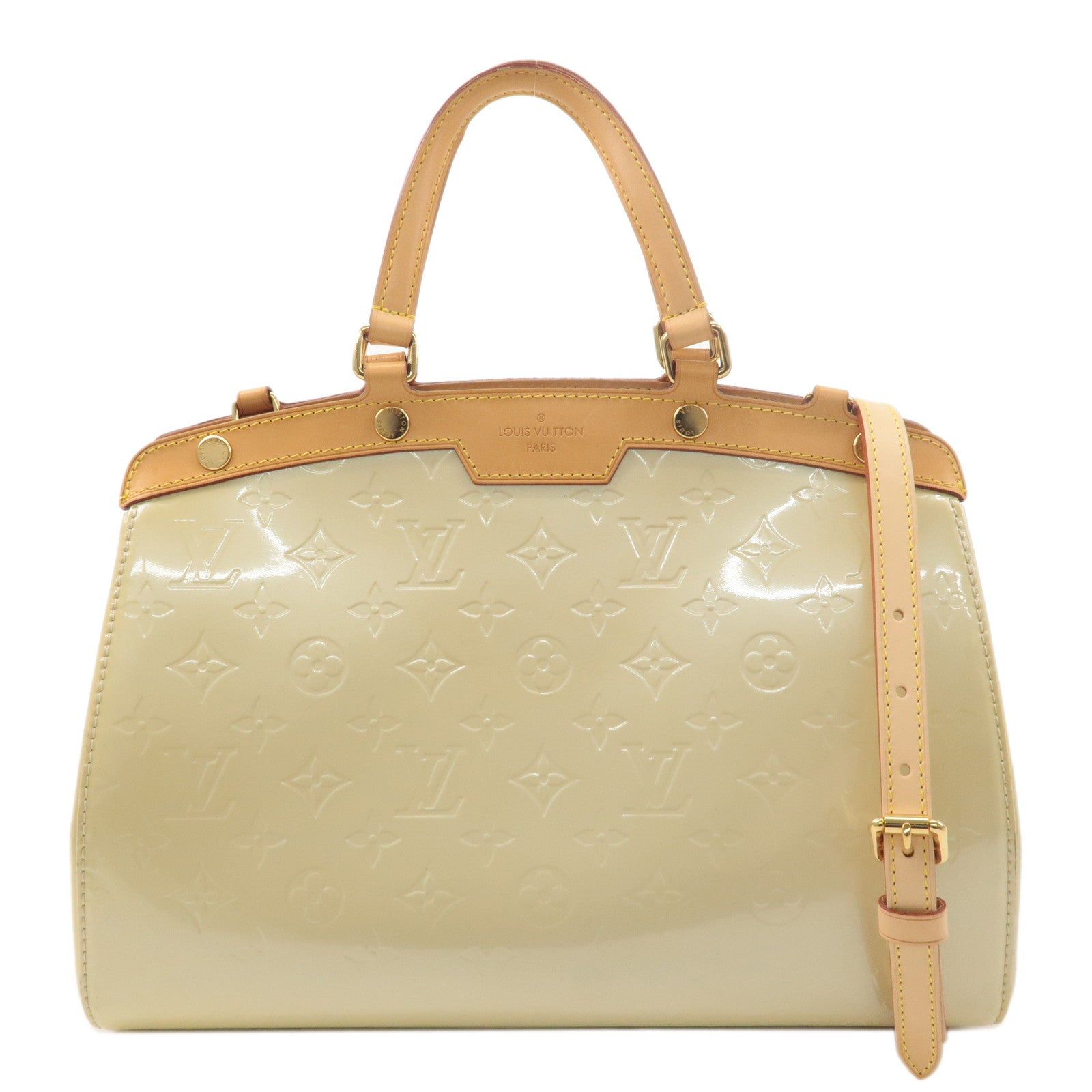 Louis-Vuitton-Vernis-Brea-MM-2Way-Hand-Bag-Blanc-Corail-M91456