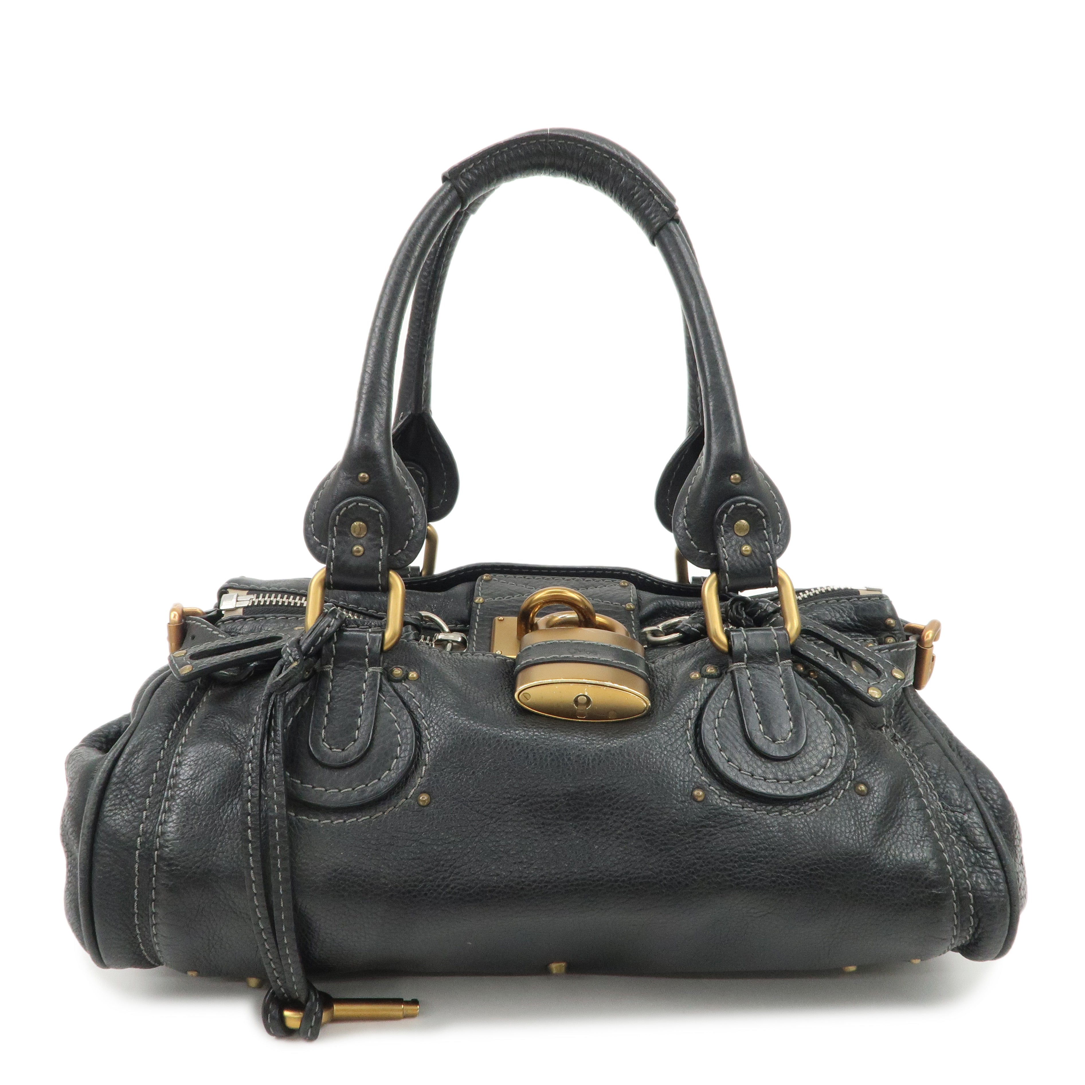 Chloe-Paddington-Leather-Shoulder-Bag-Hand-Bag-Black