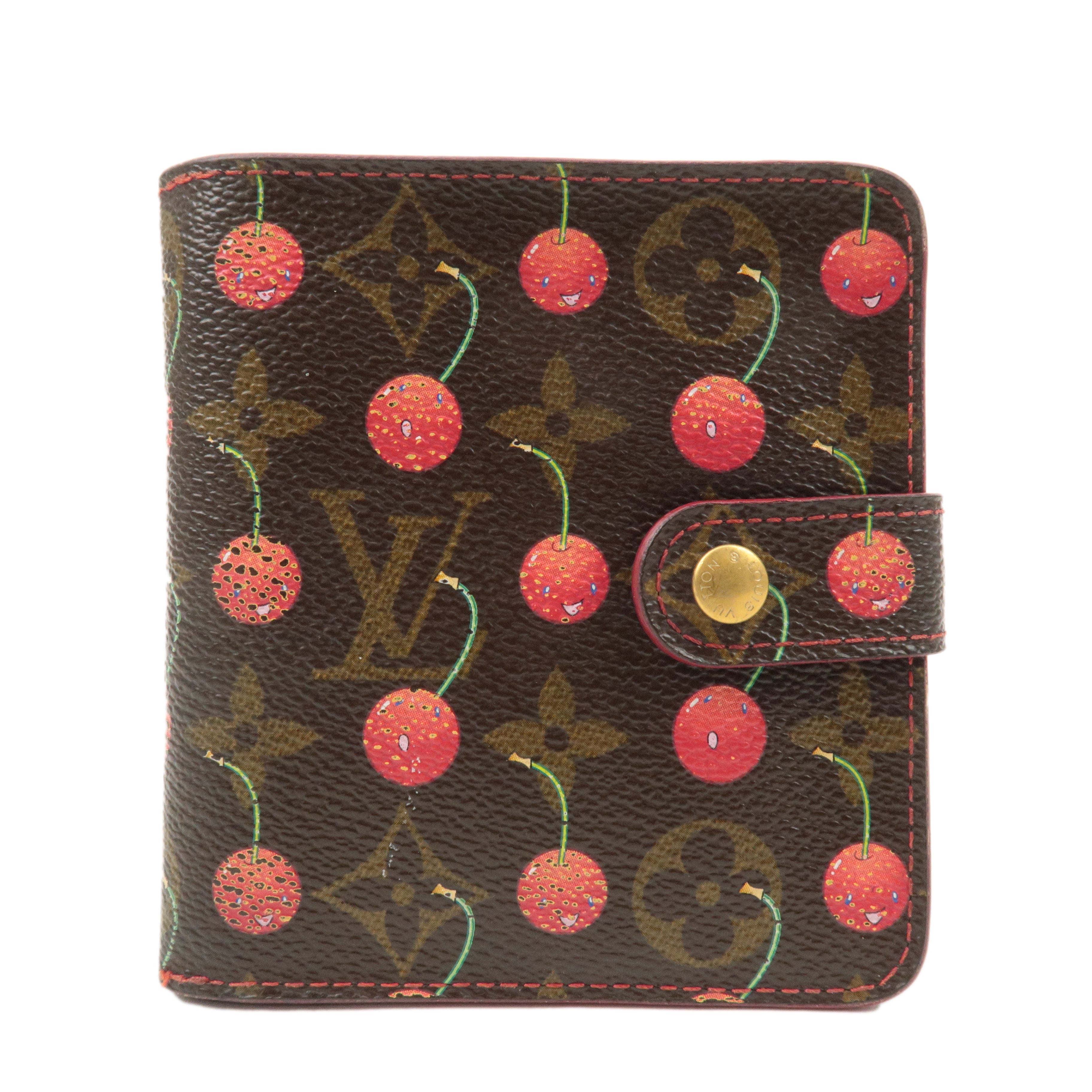 Louis Vuitton Monogram Cherry Compact Zip Bi-fold Wallet M95005