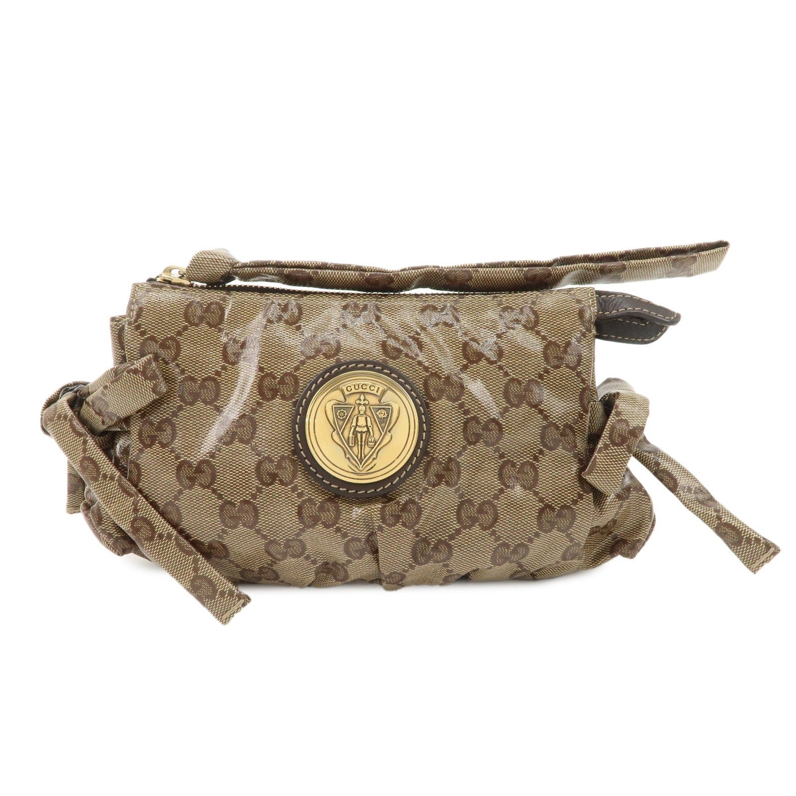 GUCCI-Hysteria-GG-Crystal-Leather-Pouch-Beige-Brown-203632