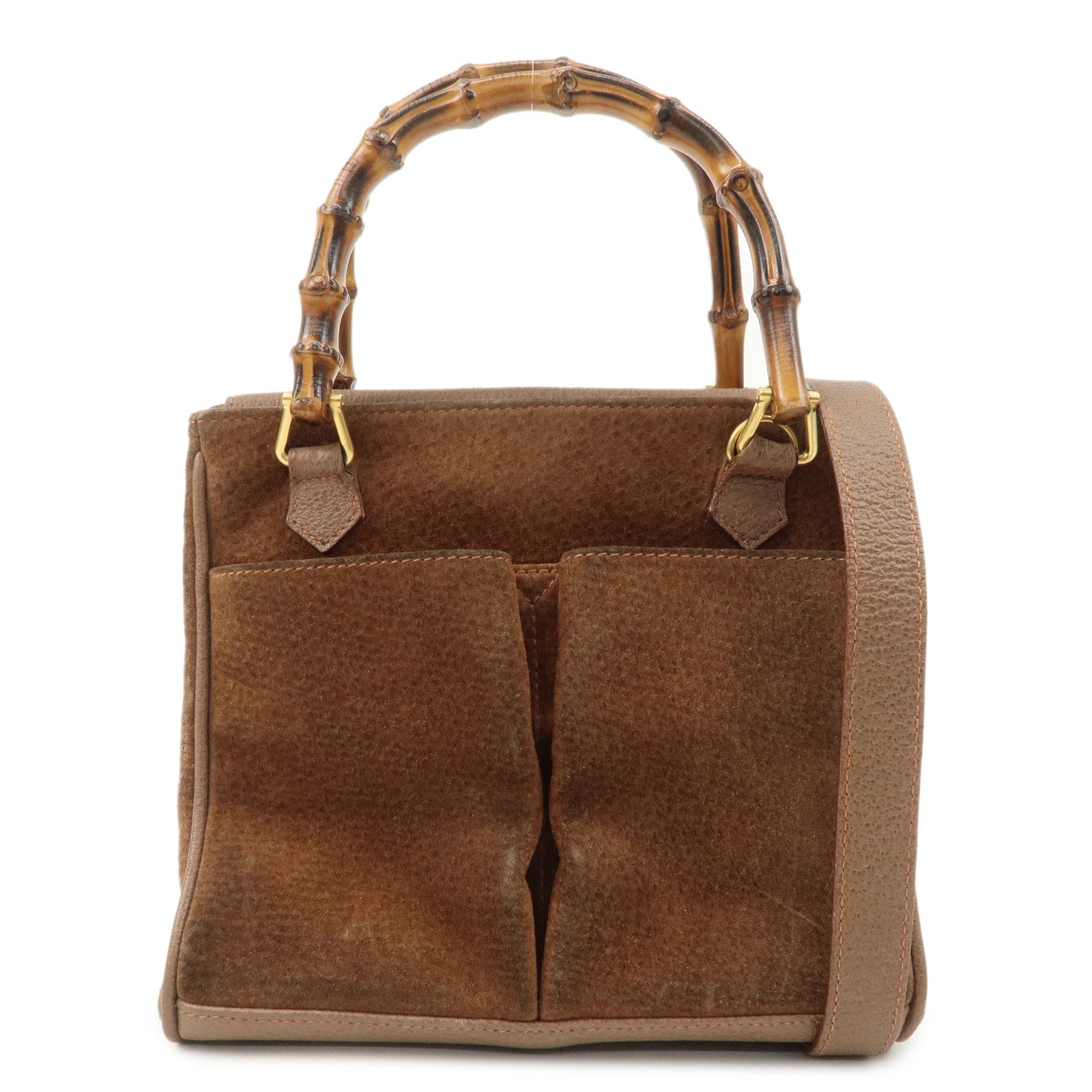 GUCCI-Bamboo-Suede-Leather-2Way-Hand-Bag-Brown-000.122.0316